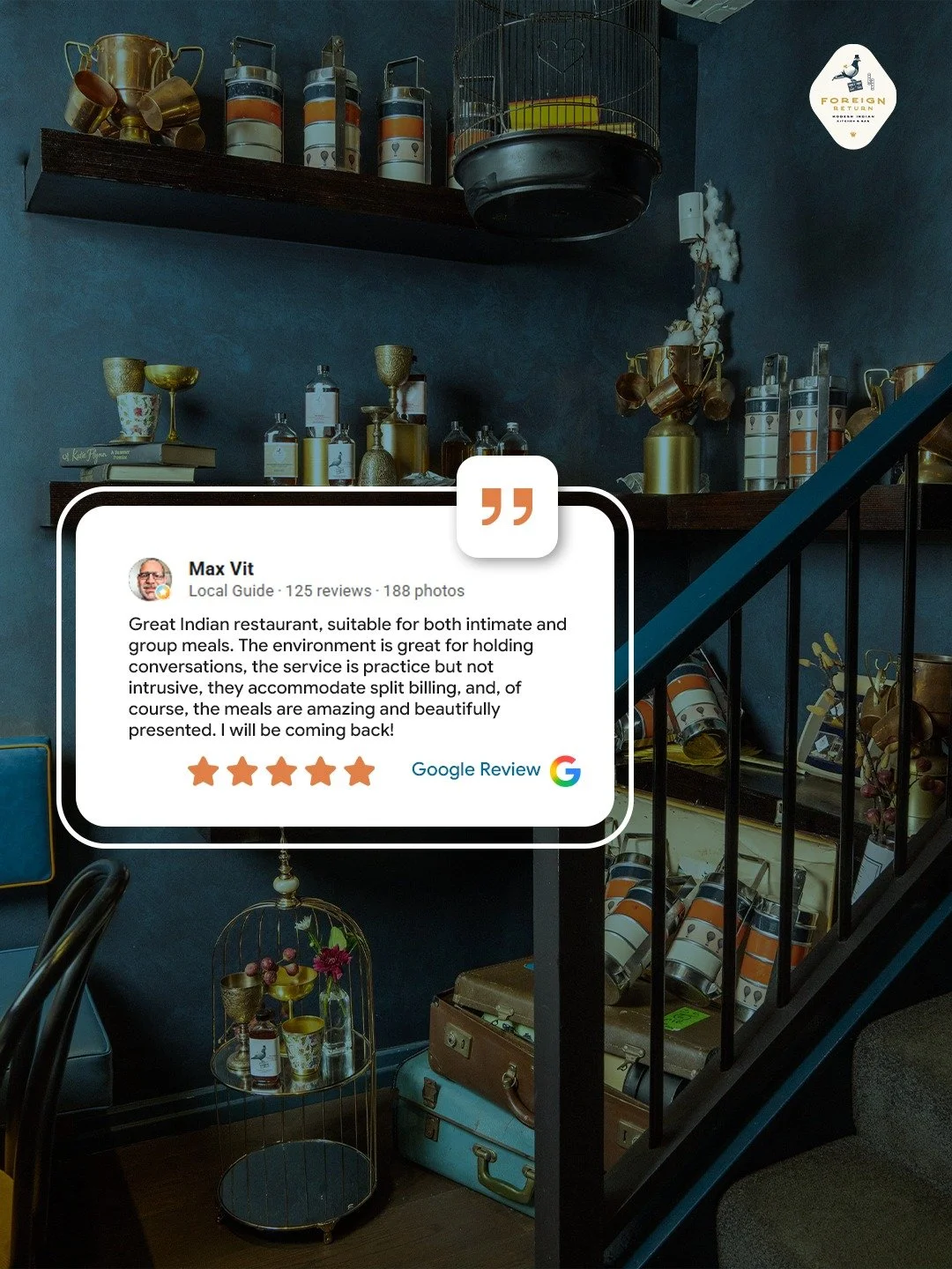 Nothing makes us happier than hearing that our guests felt right at home.

Whether it's an intimate dinner, a catch-up with friends, or a celebration around the table, we strive to create an experience where exceptional food, thoughtful service, and 
