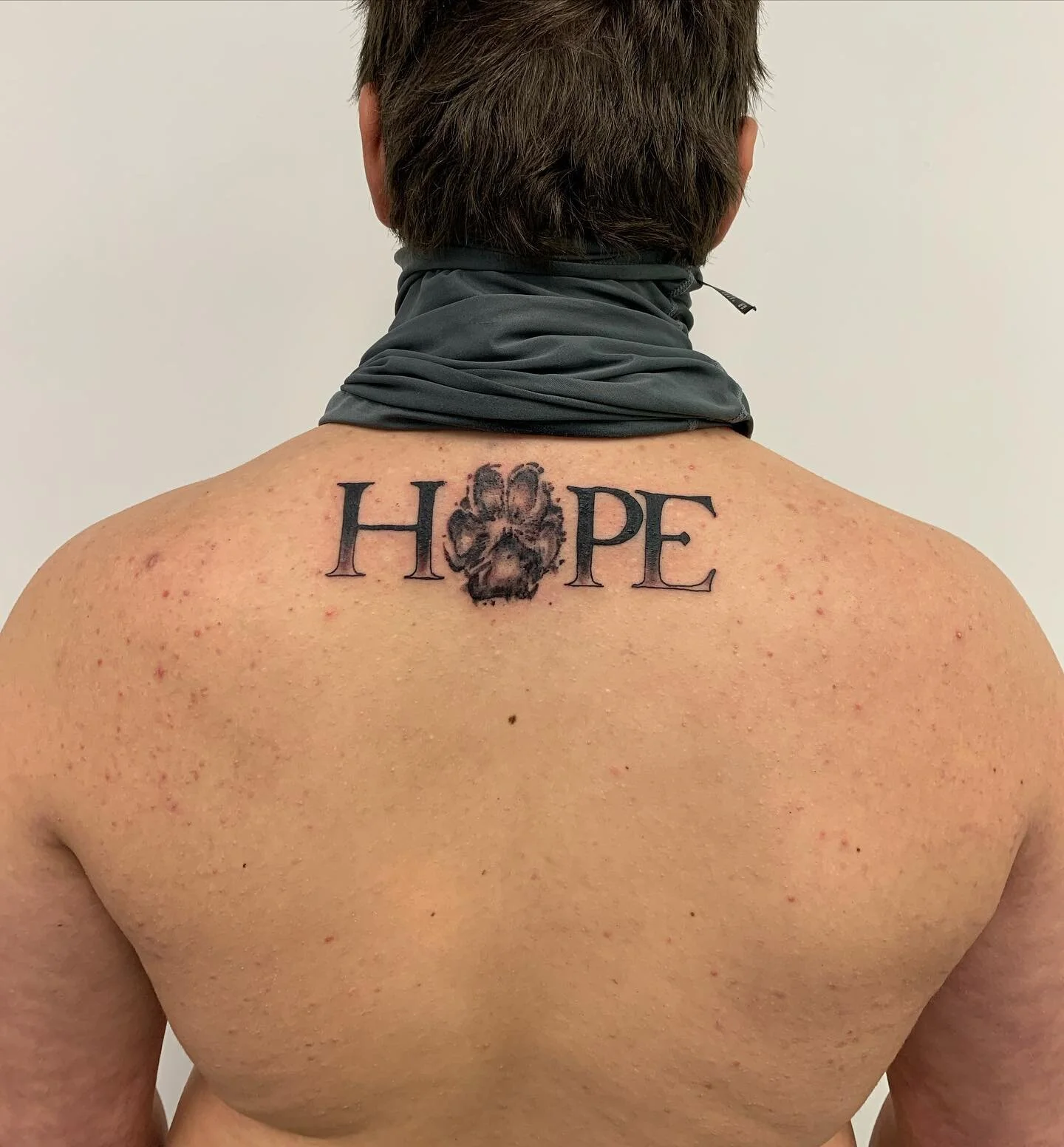 HOPE #tattoo #tattoos #theedgetattoo #theedgetattooct #blackandgreytattoo #pawprinttattoo