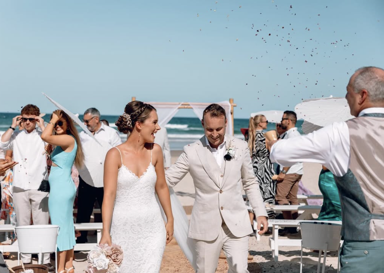 Gold Coast wedding on beach with male celebrant Dylan Bond