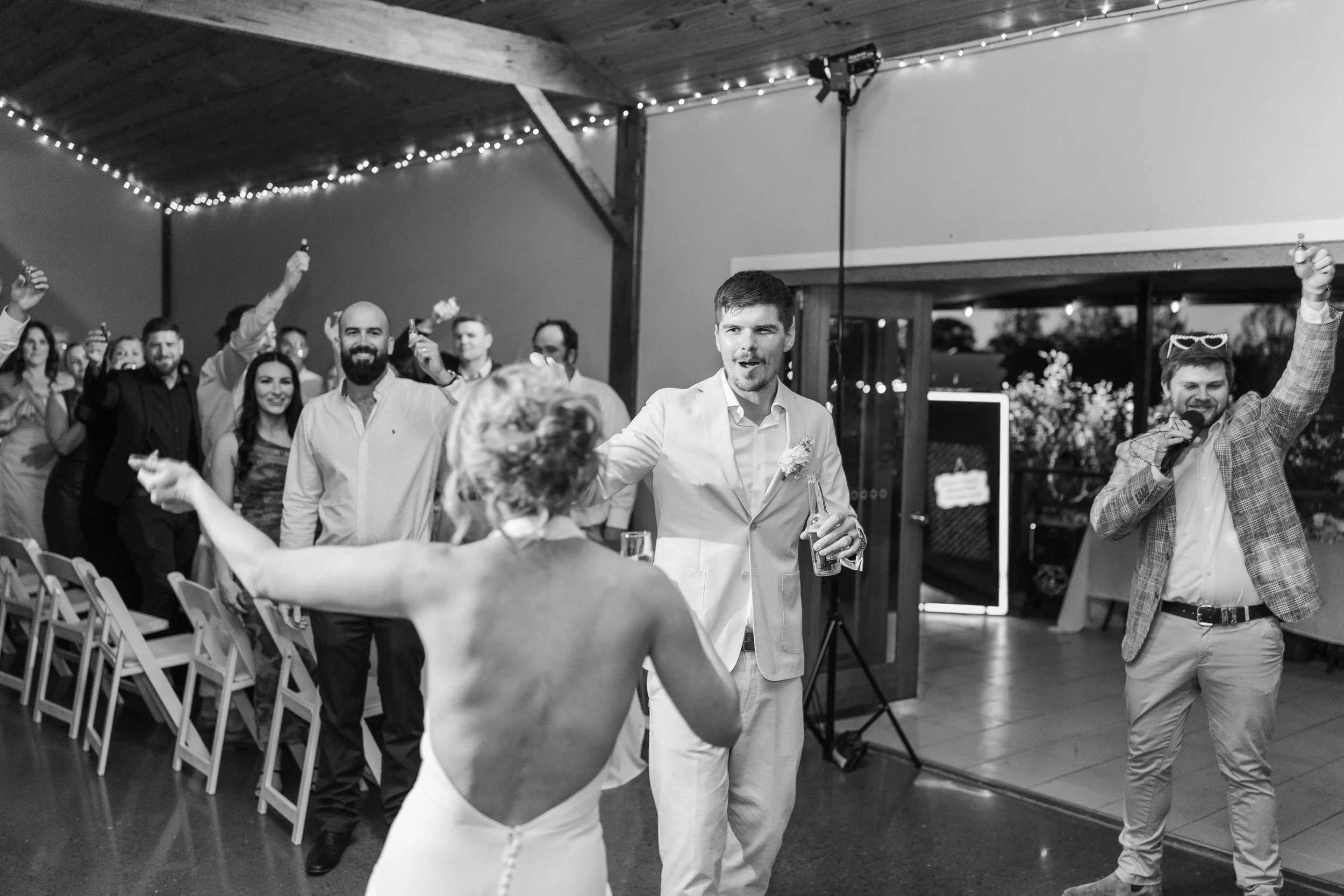 Gold Coast wedding MC having fun with newly wed couple