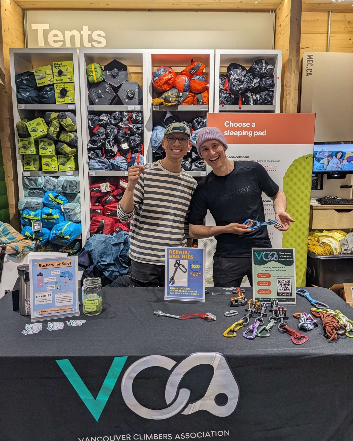 Had a blast last night at @mec hearing @tommycaldwell&rsquo;s Ride for the Planet talk! Thanks to everyone who stopped by our table to say hi, buy a repair kit, grab a sticker, and learn about the VCA! 😁