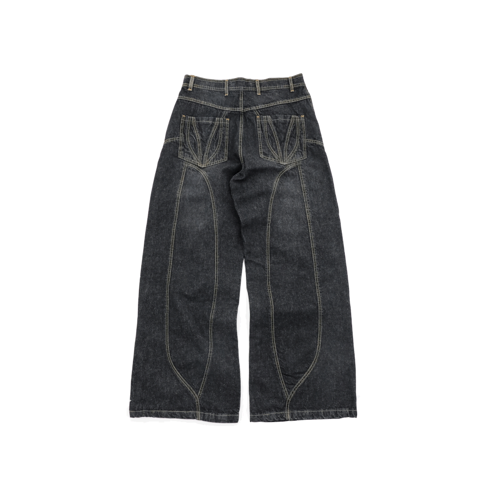 ★IONSEOUL☆Vortex Washing Wide Denim Pants★3色 IONSEOUL Vortex Washing Wide Denim Pants JE096 (IONSEOUL