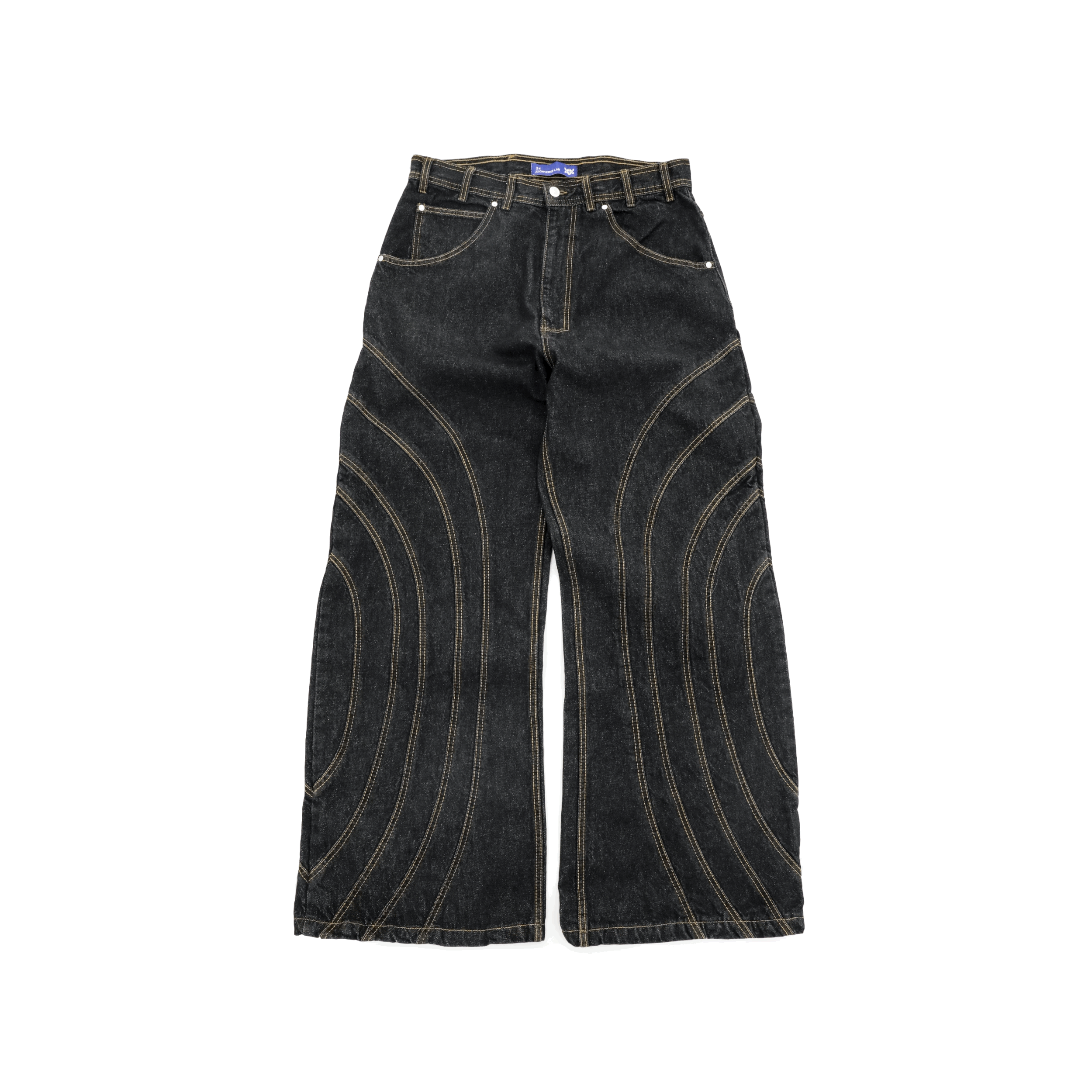 Wide 5 Panel Denim - Raw Black