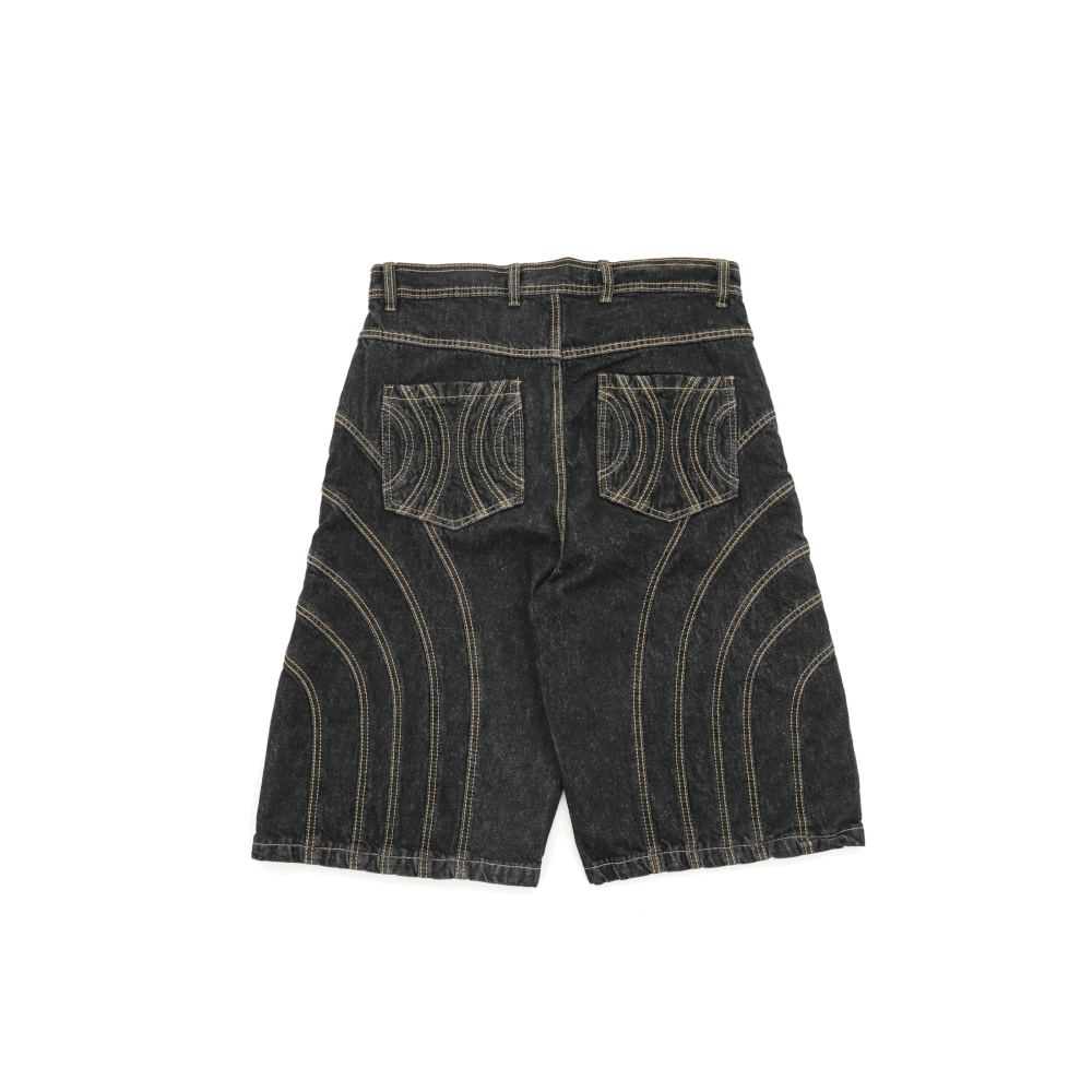 5 Panel Denim Jorts - Stonewash Black — jOONIVERSE LAB