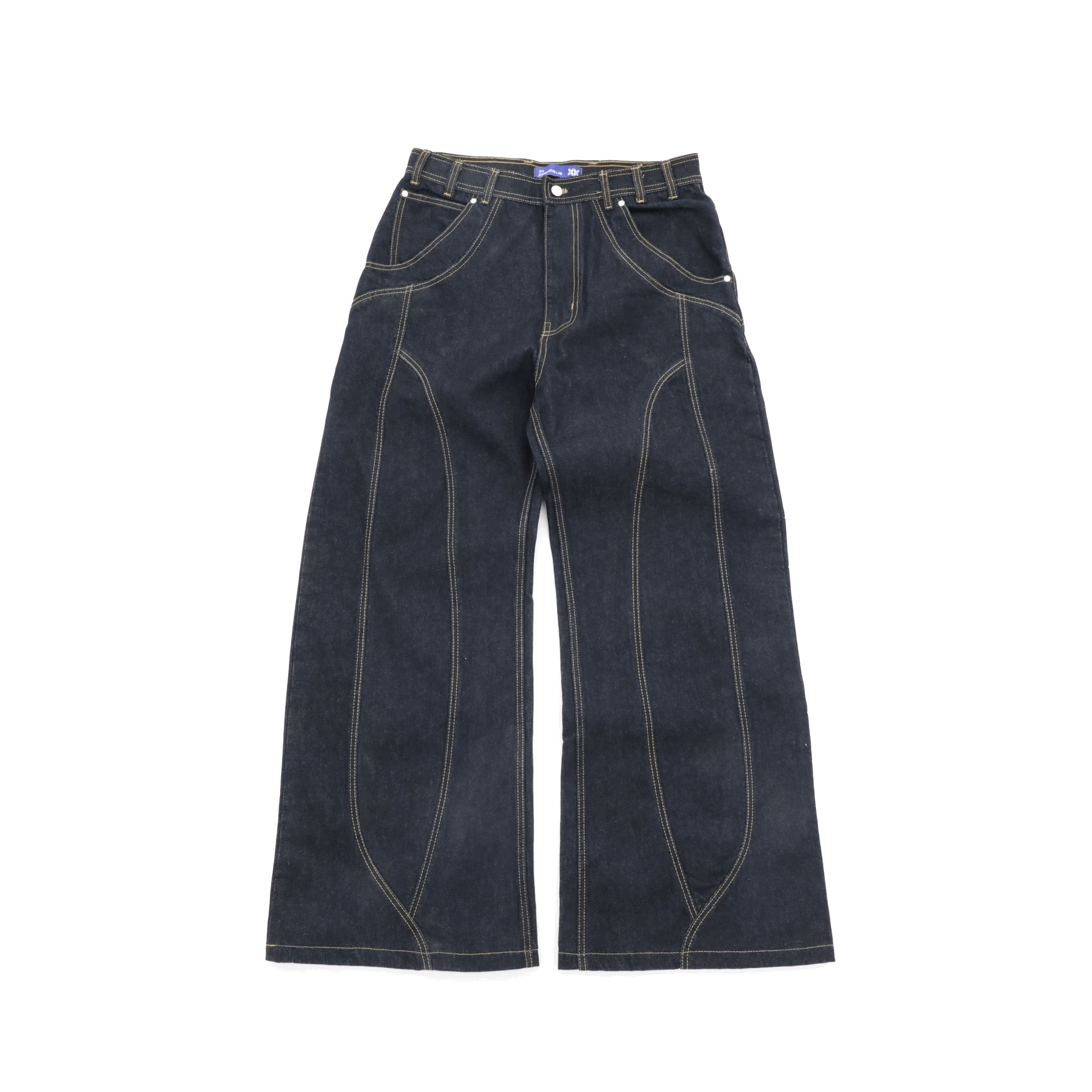 Wide 3 Panel Denim - Raw Blue
