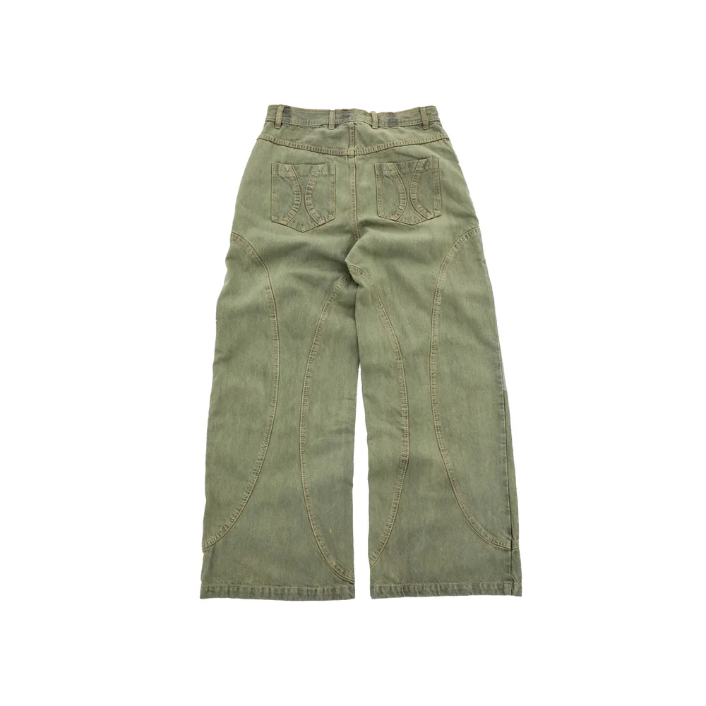 Wide 2 Panel Denim - Stonewash Olive — jOONIVERSE LAB