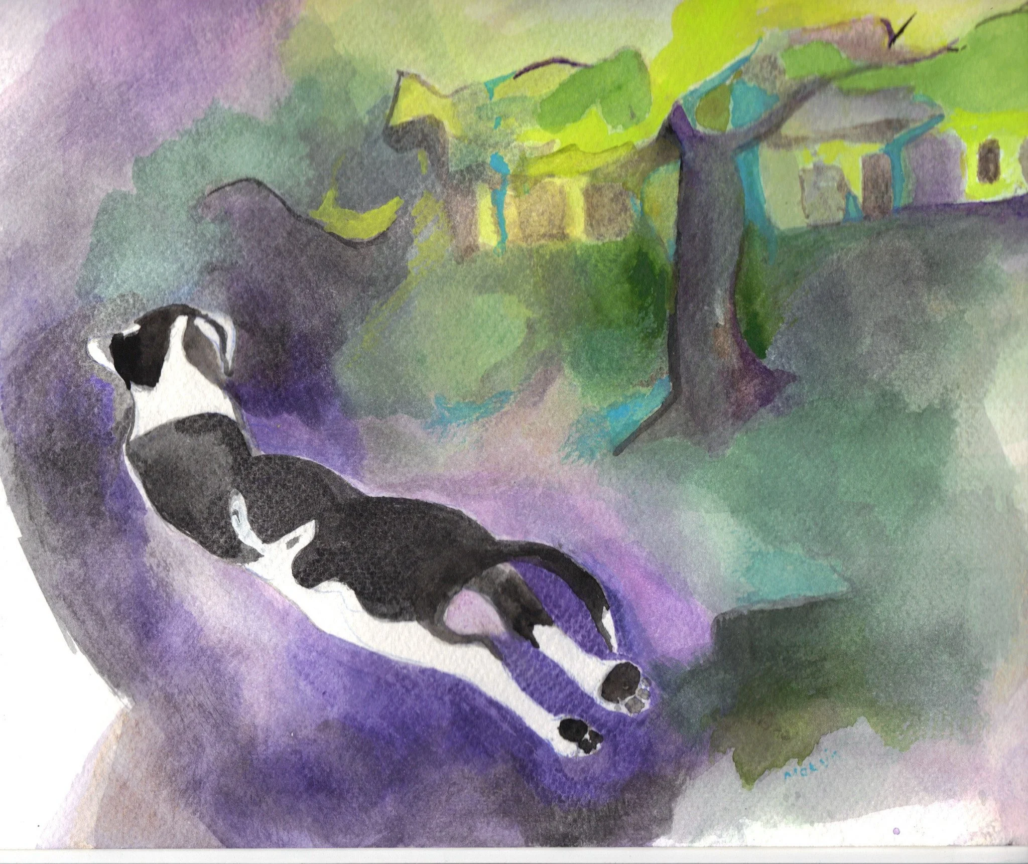 "Lucy's Dream" 2020's, Watercolor on paper