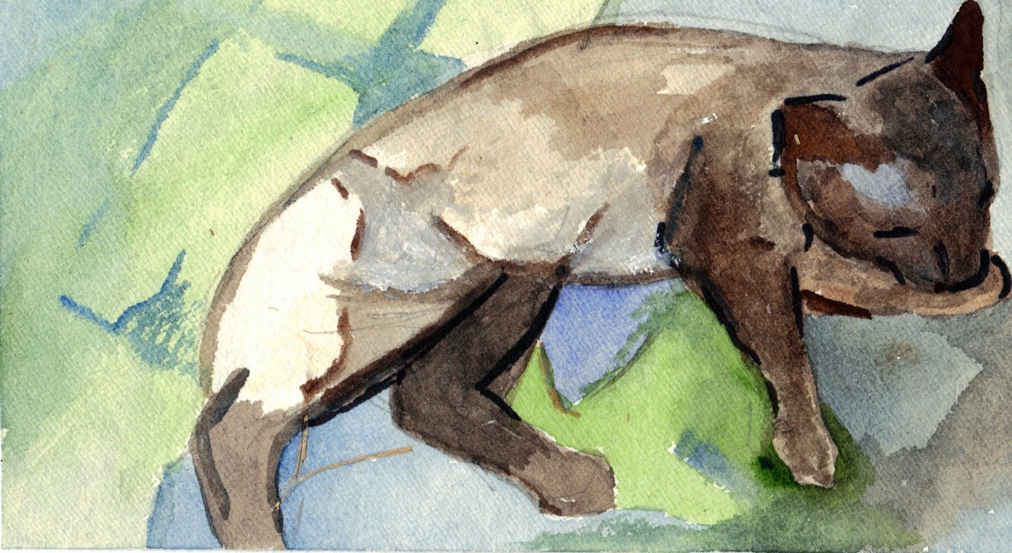 "Emily 2" 2010, Watercolor on envelope