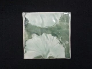 "Ginko #2" 2020's, Porcelain hand painted tile