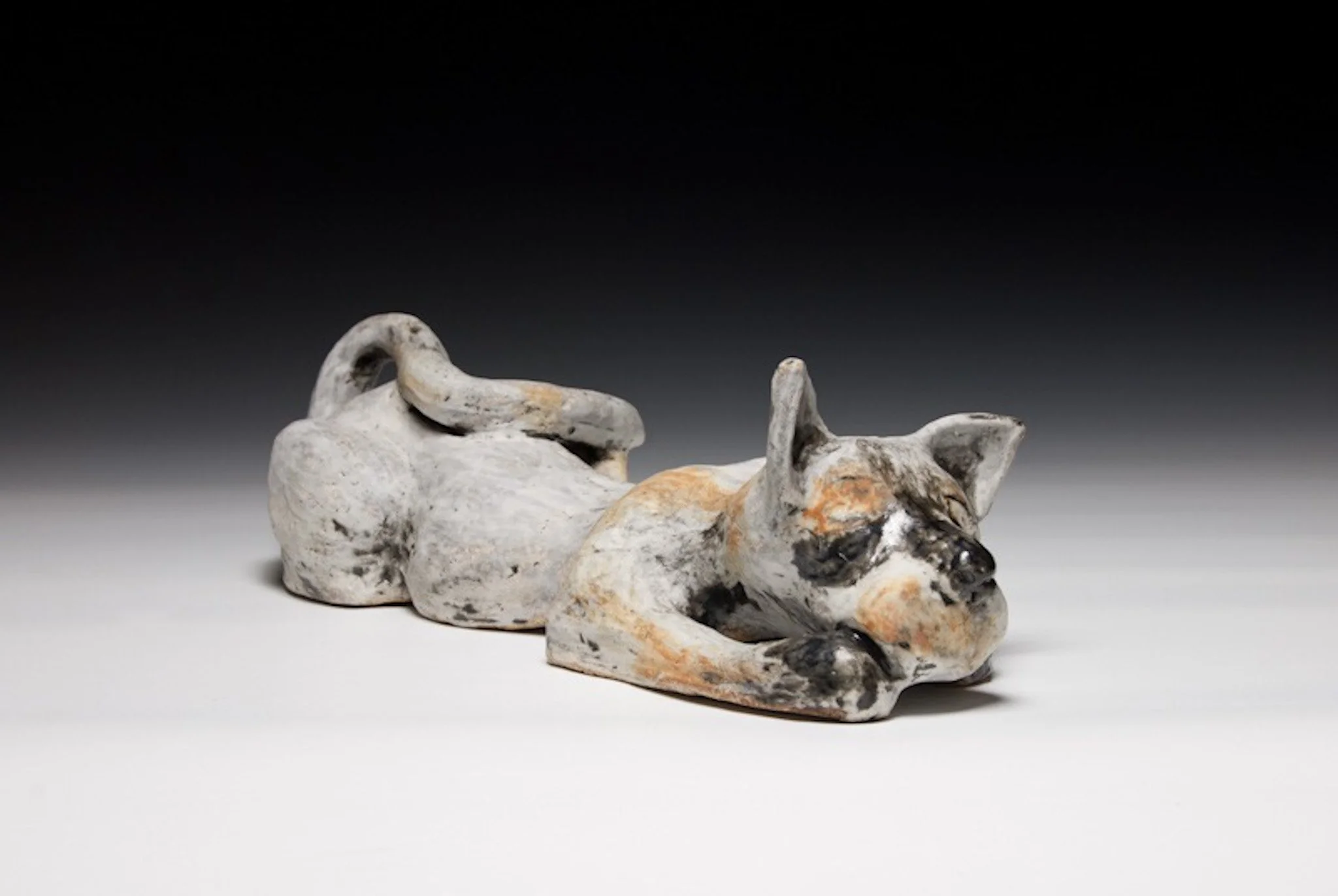 "Reclining Lion Dog Ceramic" 2018, Stoneware sculpture 