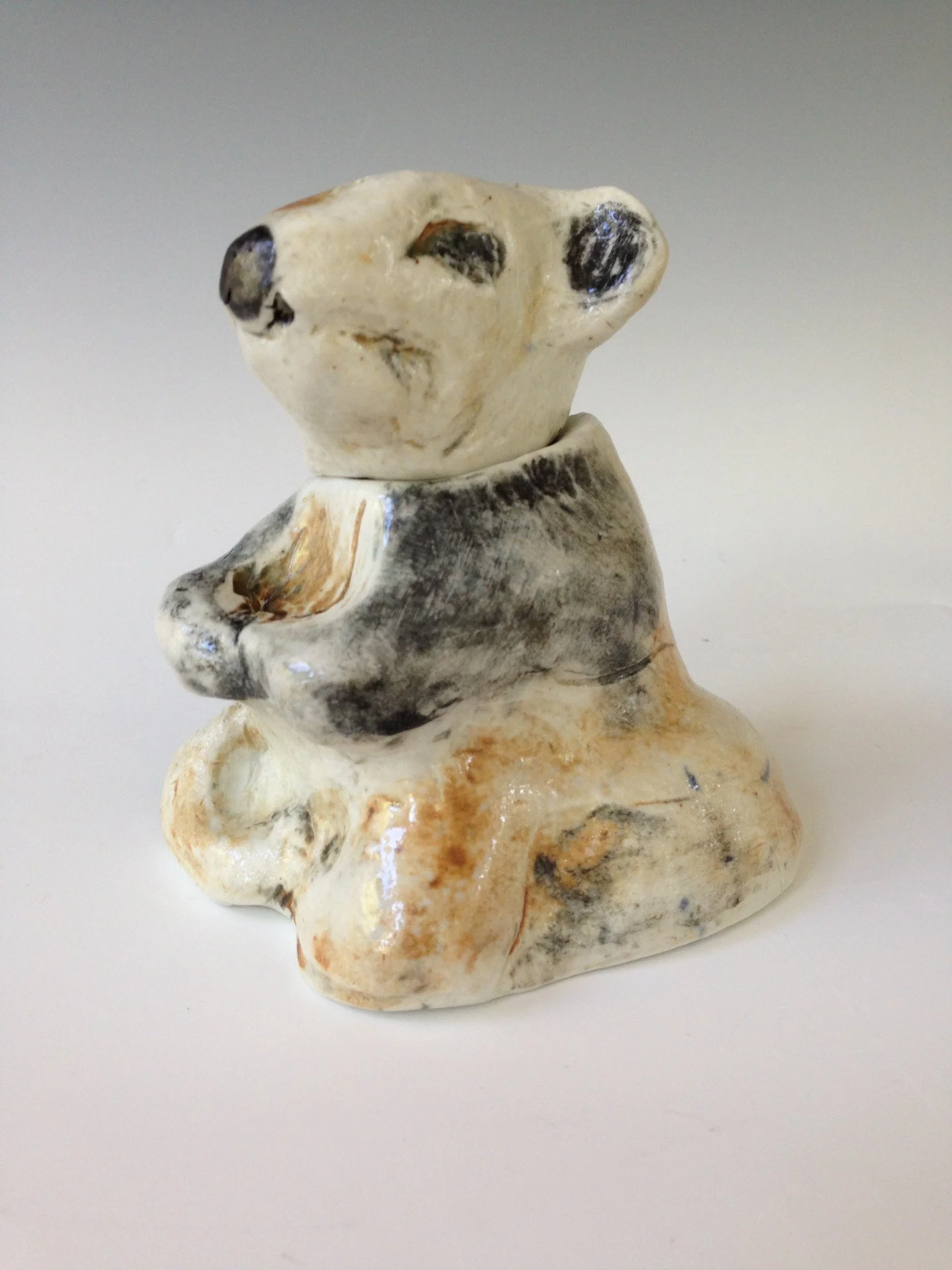 "Hugging Panda" 2018, Ceramic porcelain jar