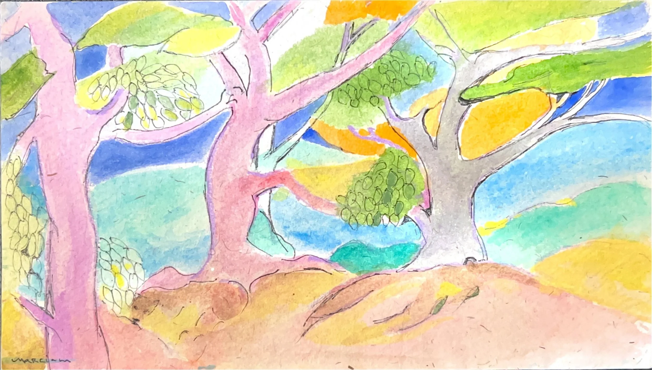 "Enchanted woodland" 2014, Watercolor on paper