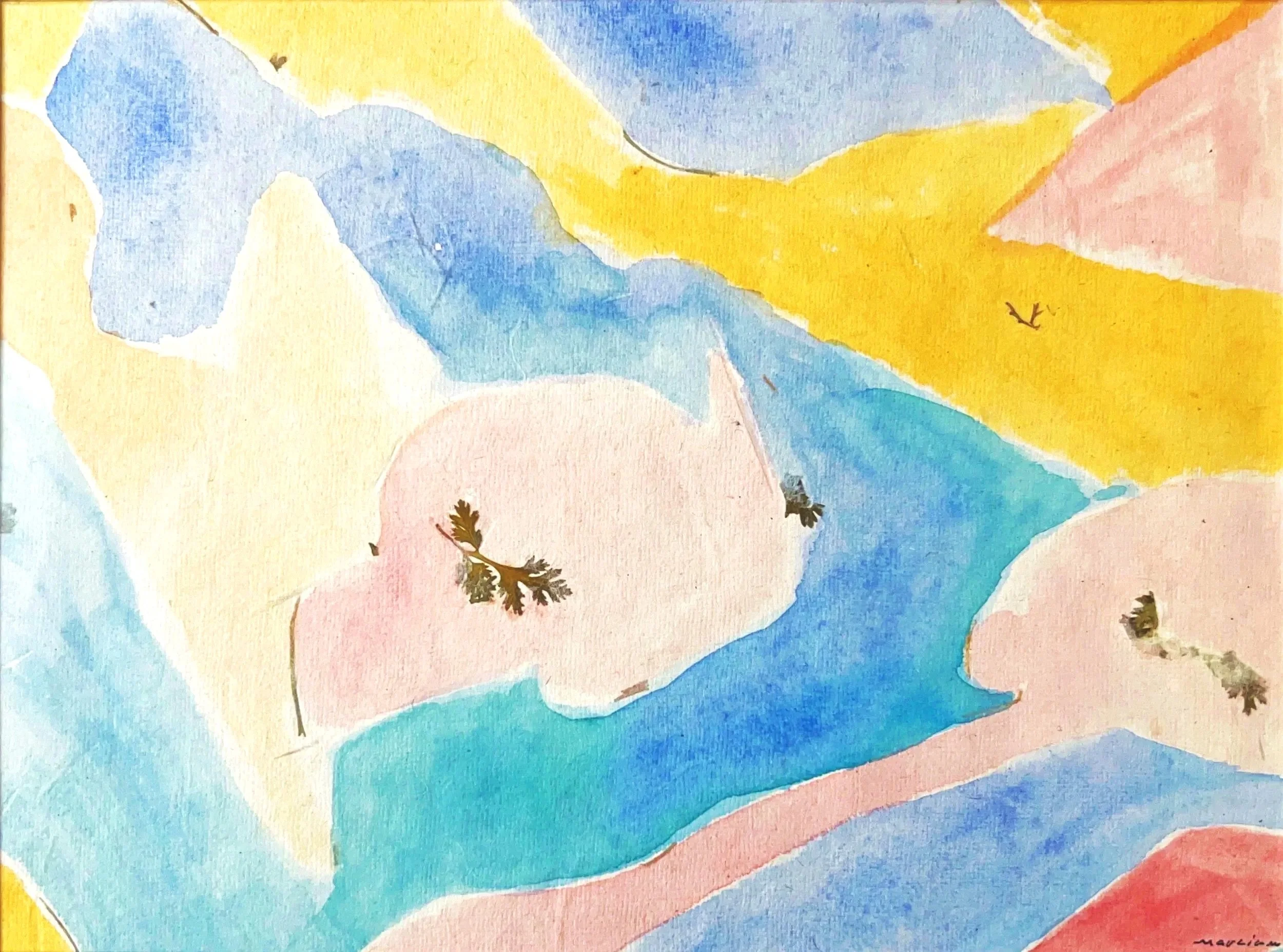 "A Meeting of Shape and Color" 2014, Watercolor on paper