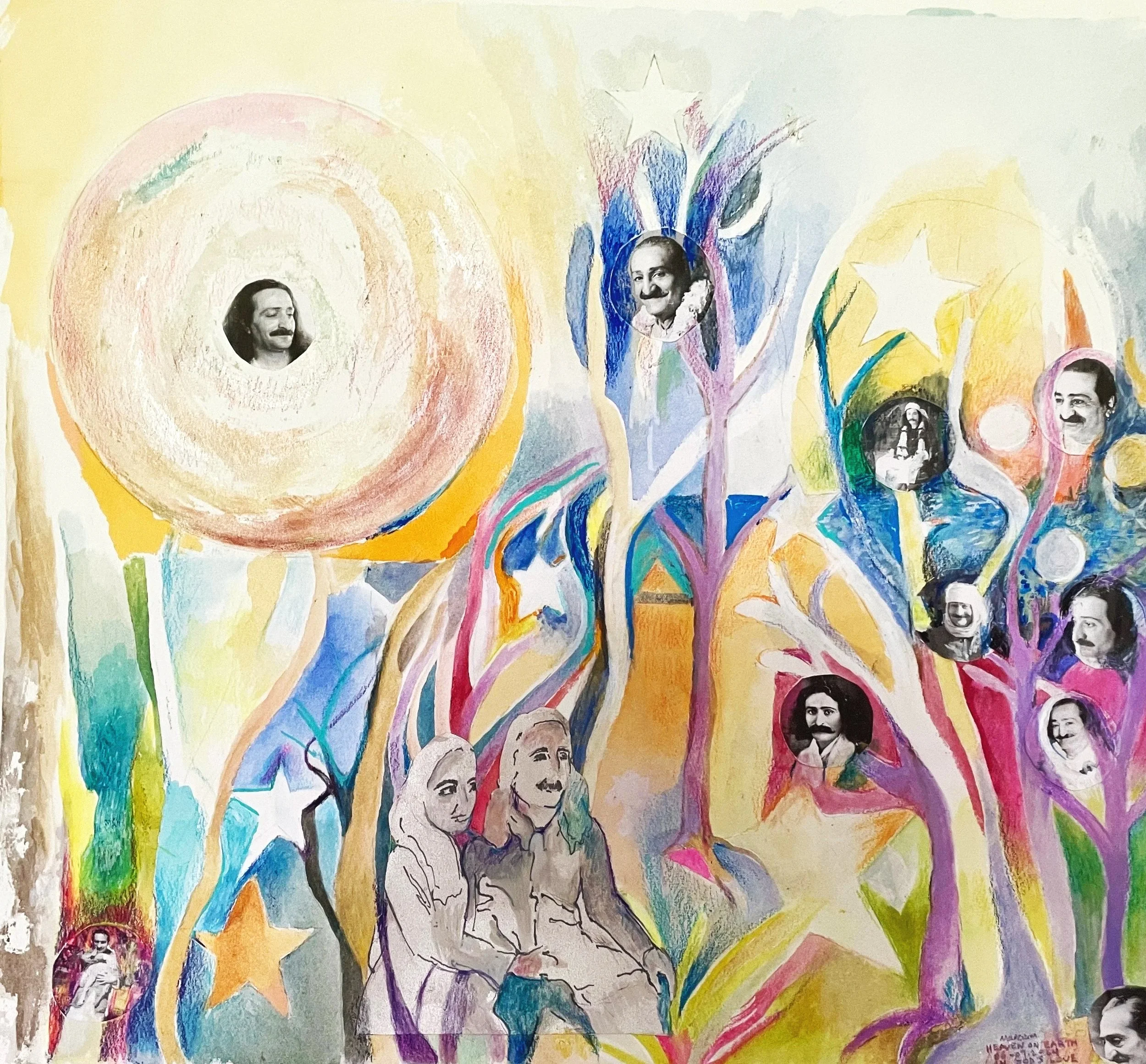 "The Baba Tree of Life" 2024, Watercolor, ink, & collage on archival paper