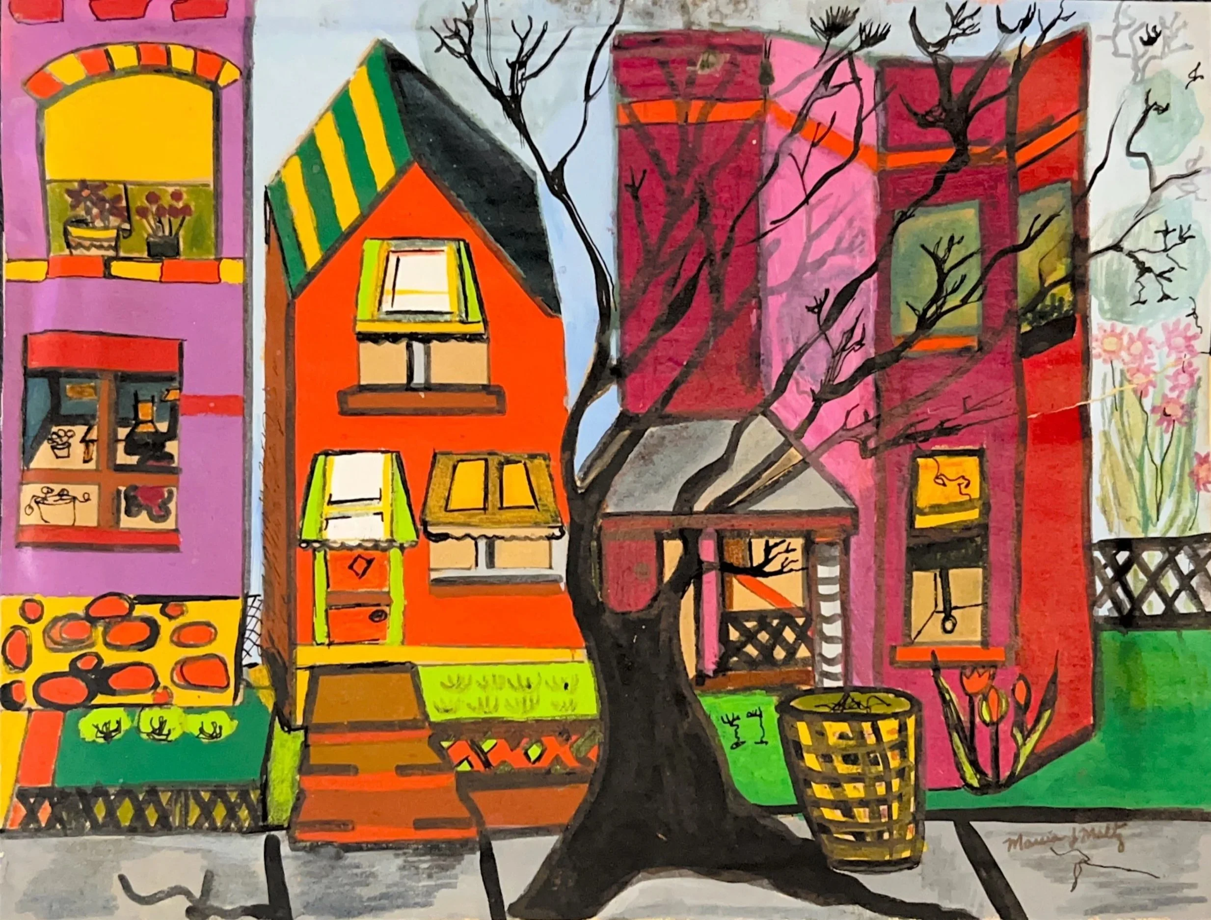 Aunt Lorraine and Uncle Al’s Home, 1948, Acrylic on paper, Wicker Park, Chicago IL