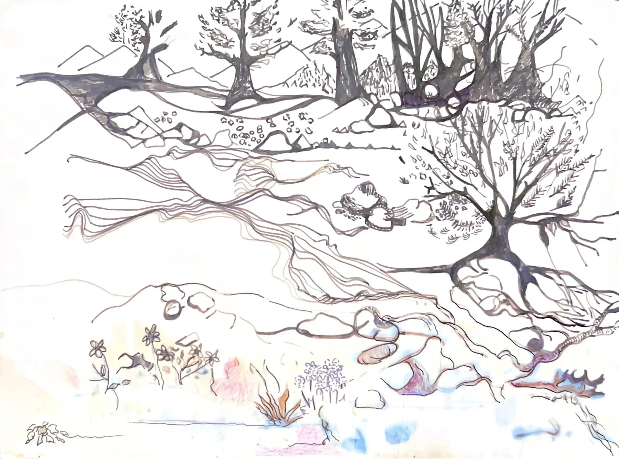 Desert of Yesterday, 1970's, Ink on paper