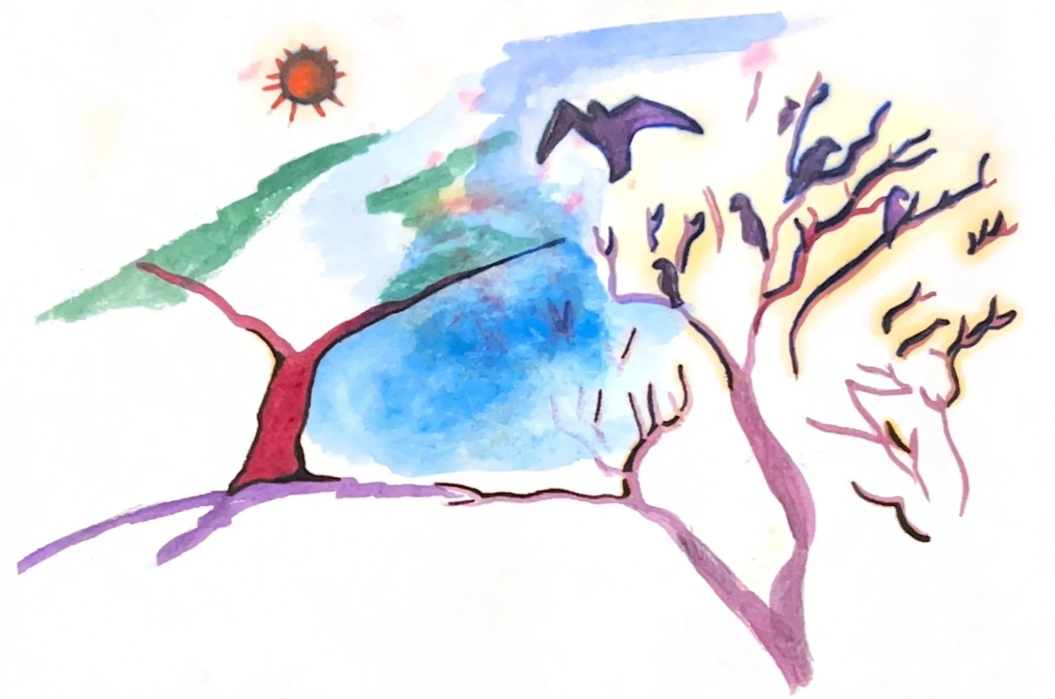 Taking Flight, 1970’s, Marker on Paper