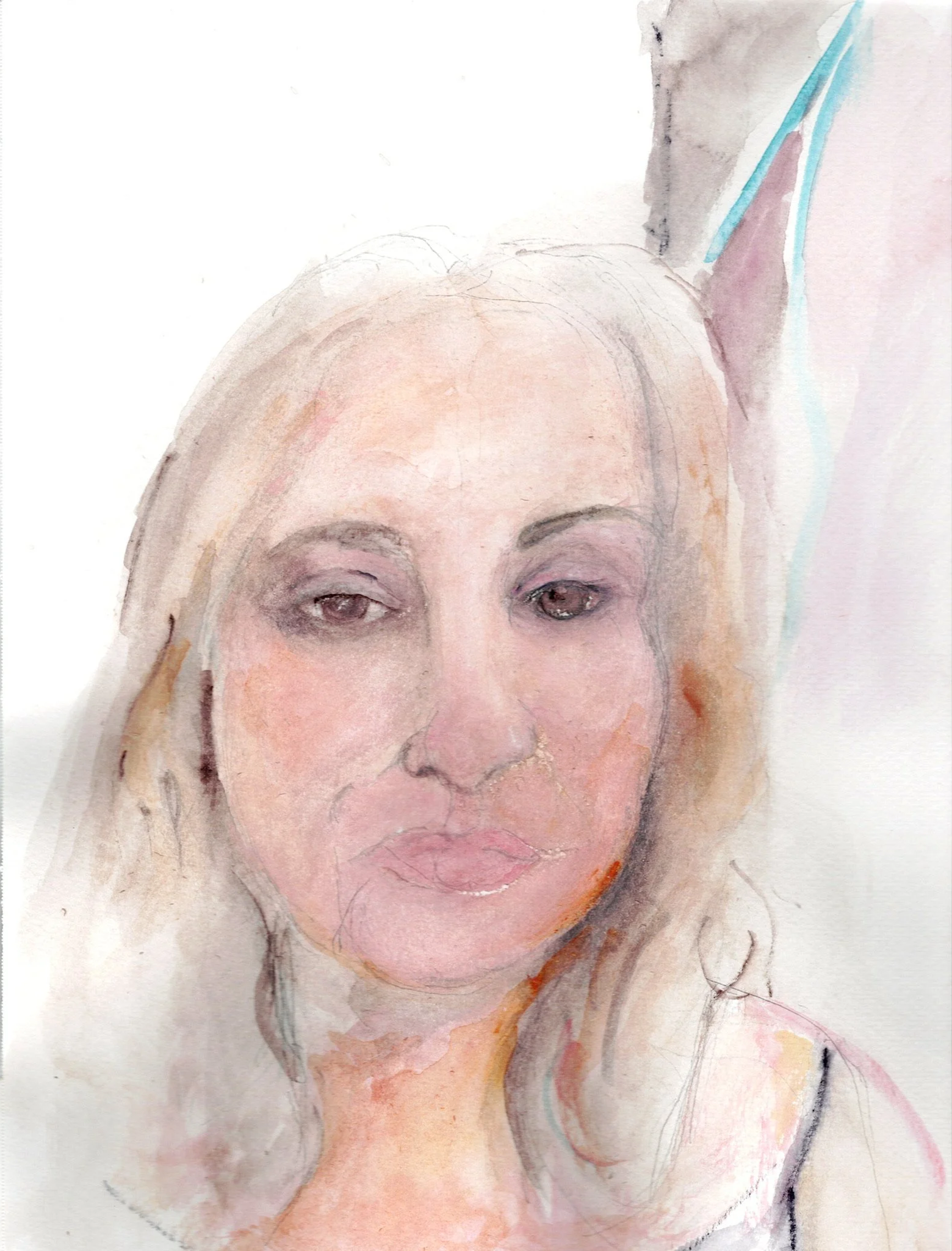 "Talia" 2024, Watercolor on Arches watercolor paper, Zoom watercolor class with Thomas Trausch  