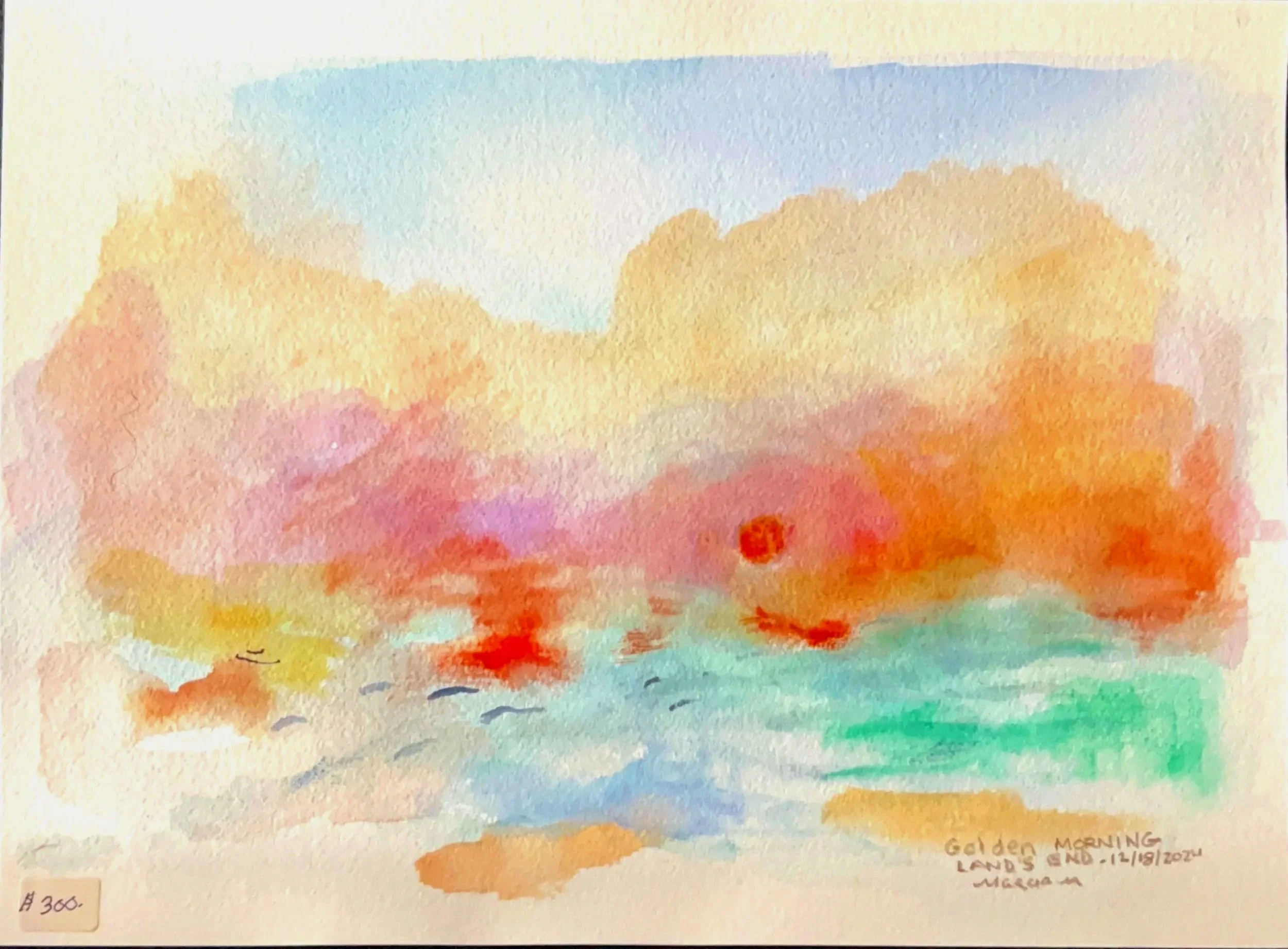 "Golden Morning Land’s End" 2023, Watercolor on paper