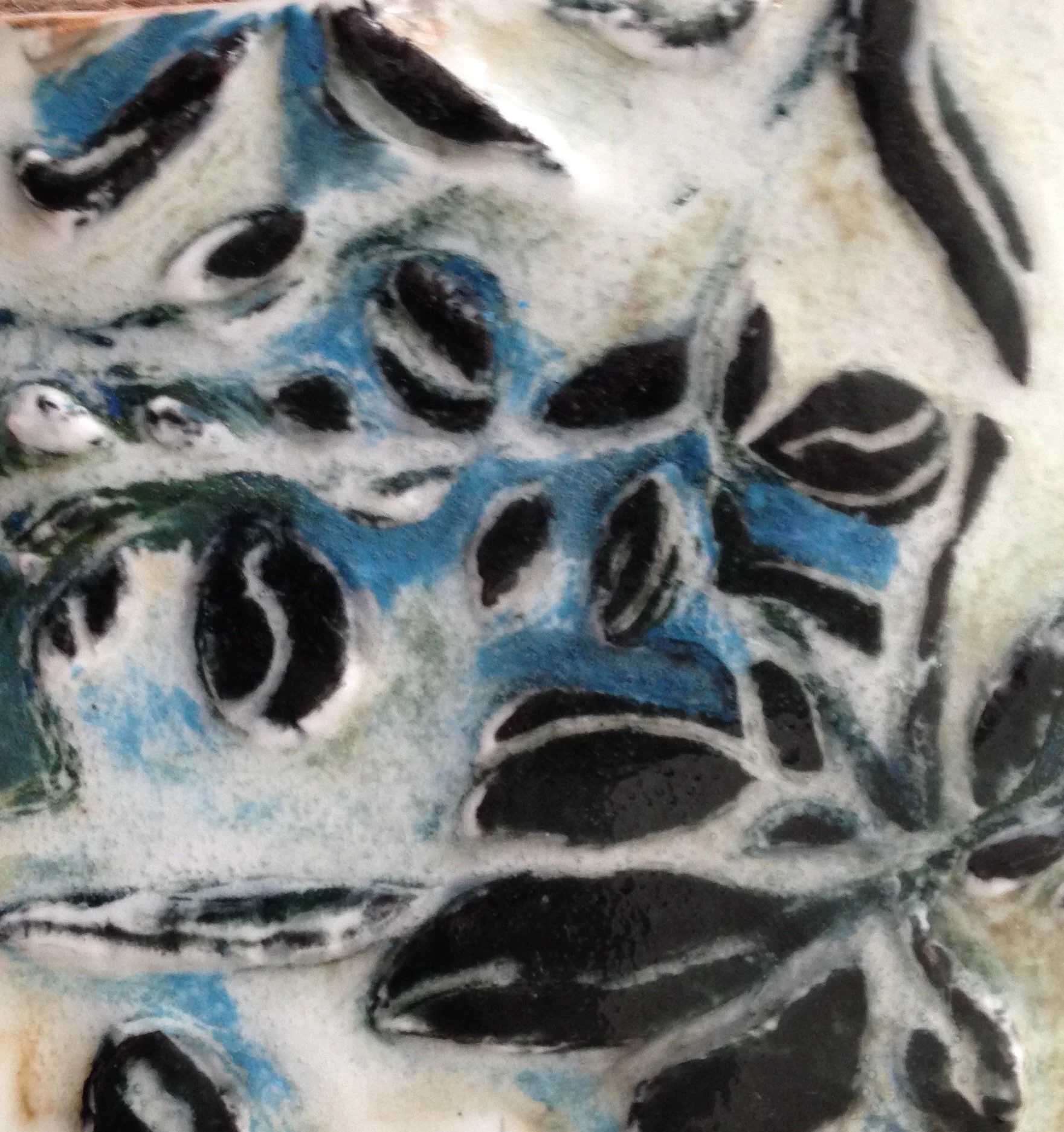 "Faces in the sky" 2020's, Porcelain hand carved tile