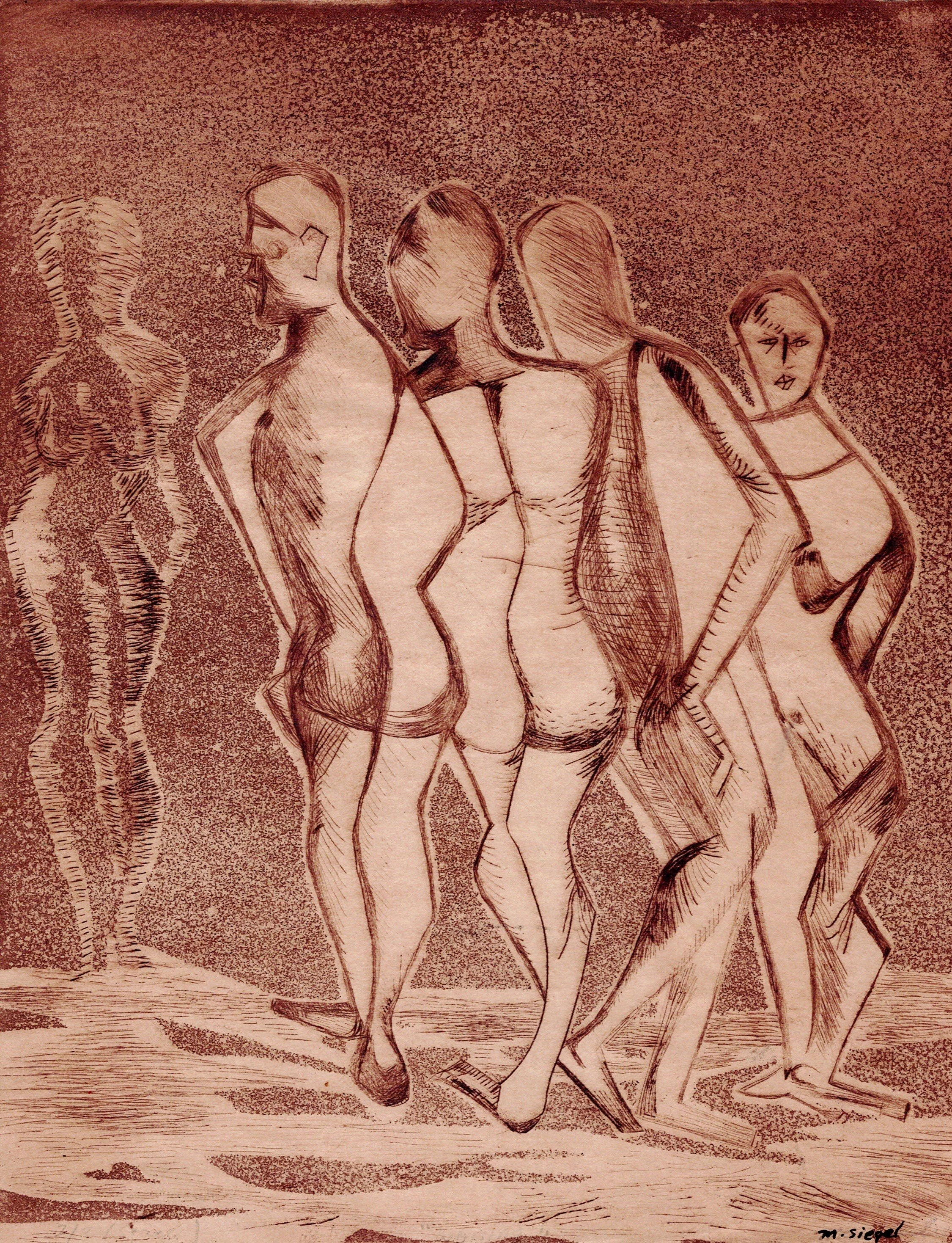 "Influenced by Picasso and the Cubist" 1960's, Lithograph on paper