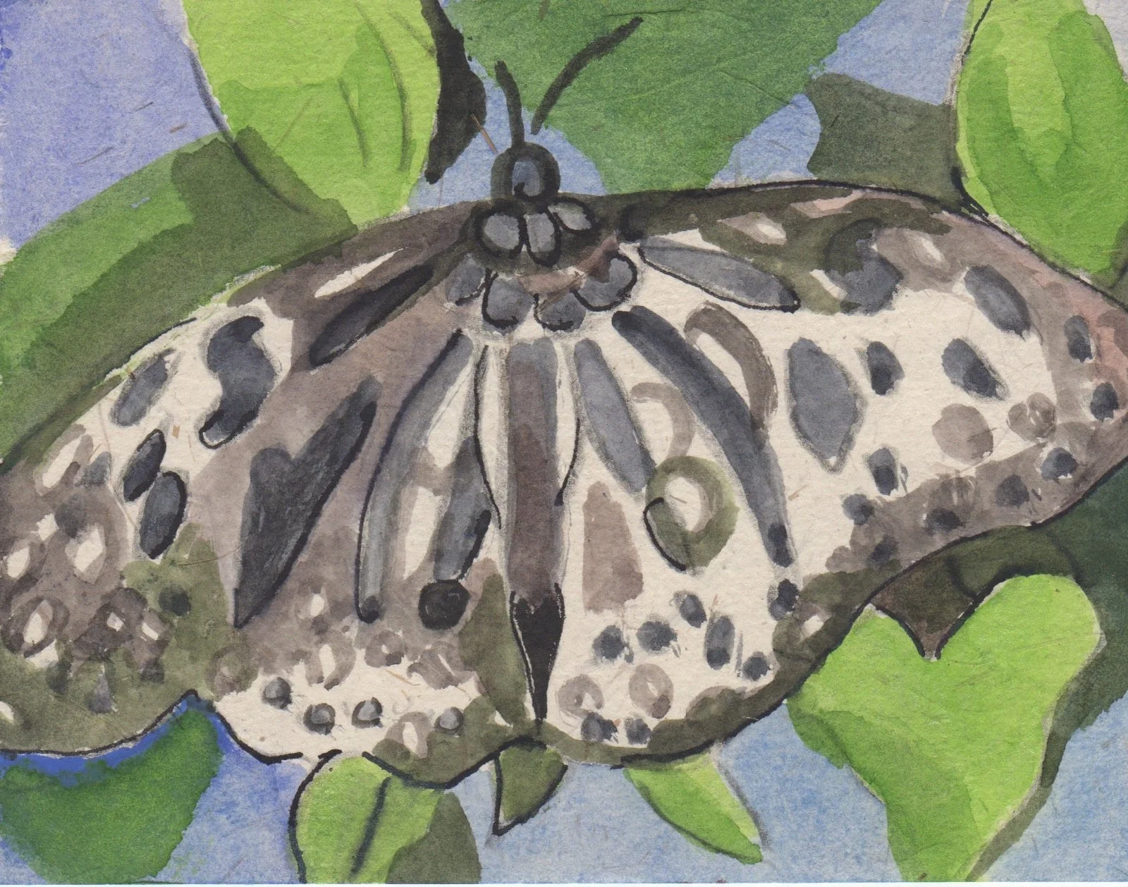 "Flight of the Butterfly" 2018, Watercolor on paper