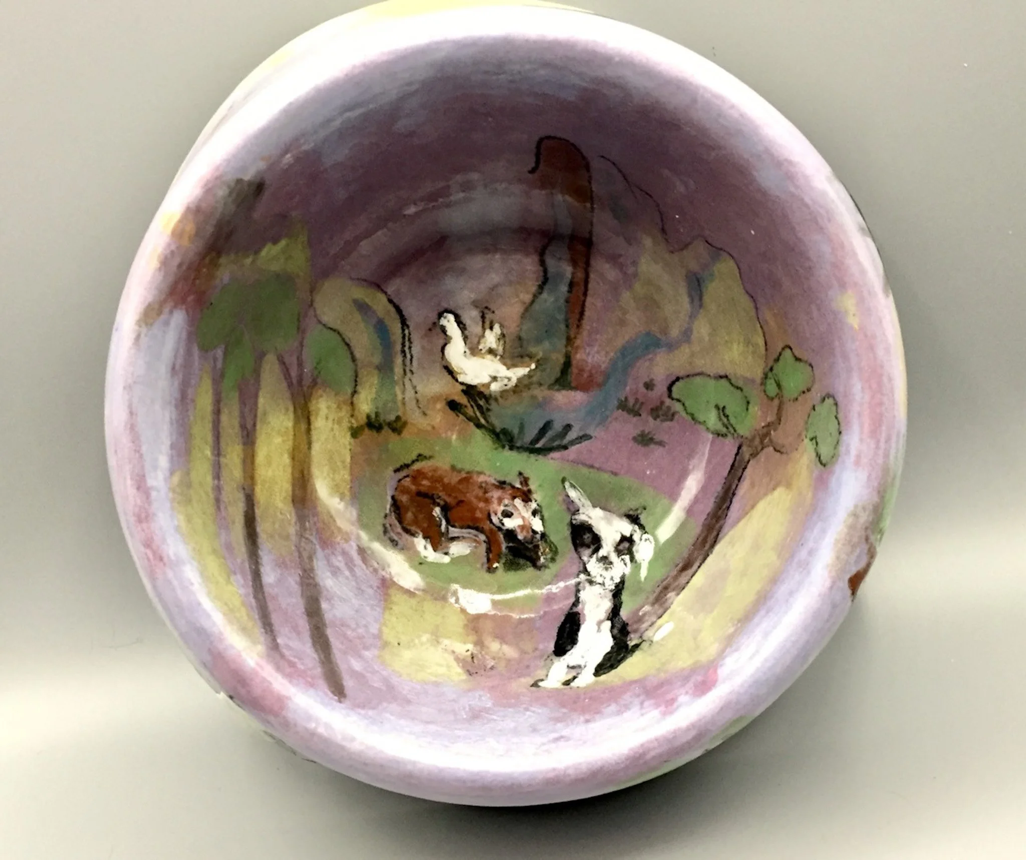 "Betty and Lucy in the Bowl" 2010's Ceramic terracotta handmade bowl
