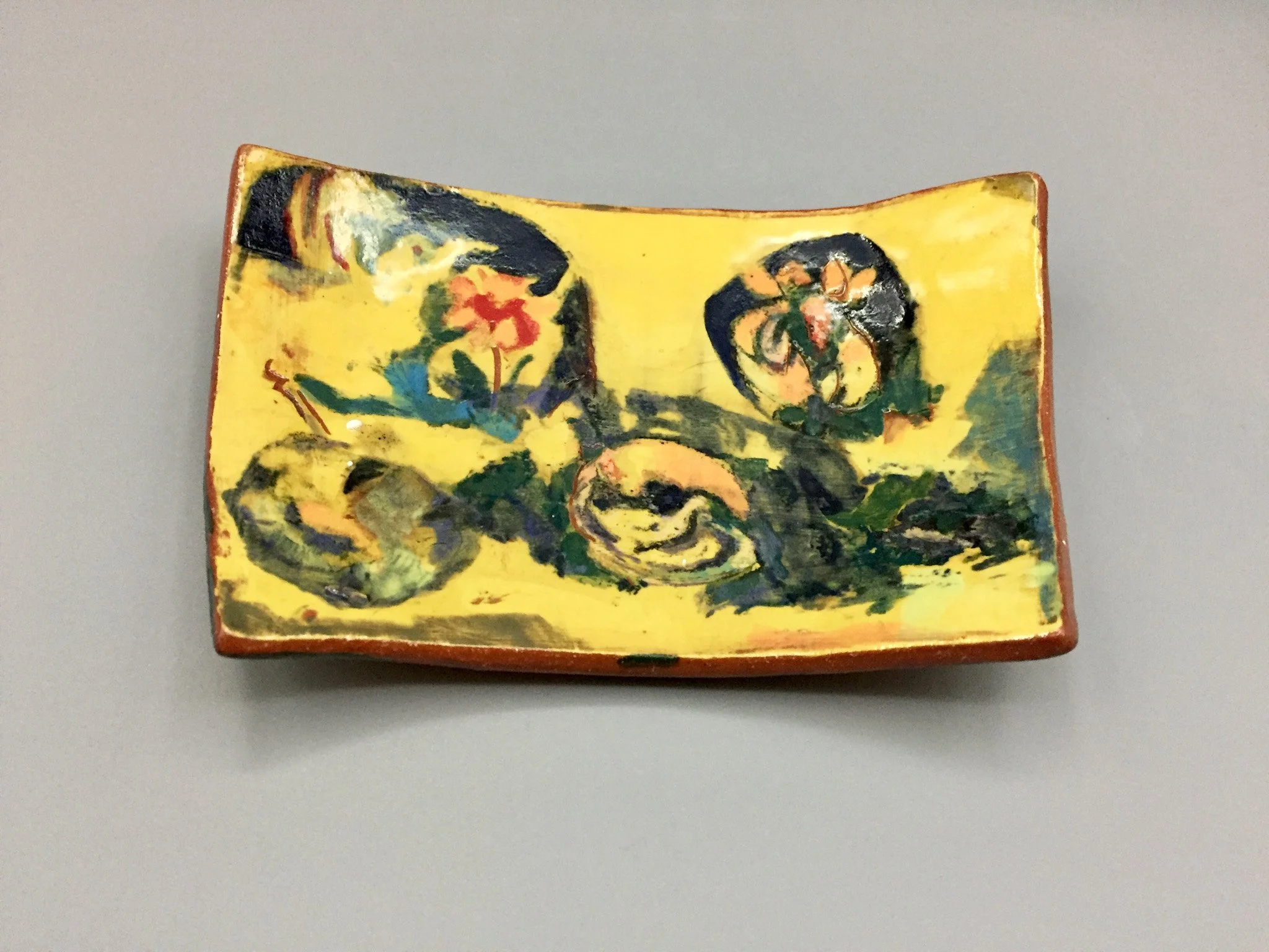 "Yellow with Ducks" 2000's, Ceramic terracotta clay
