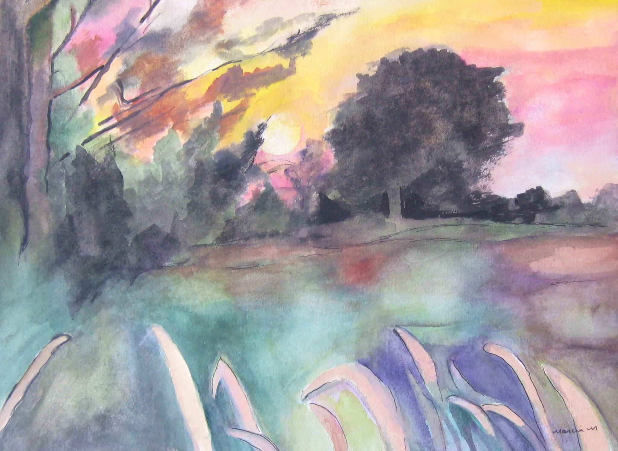"On the Way to Samadhi" 2009, Watercolor on paper