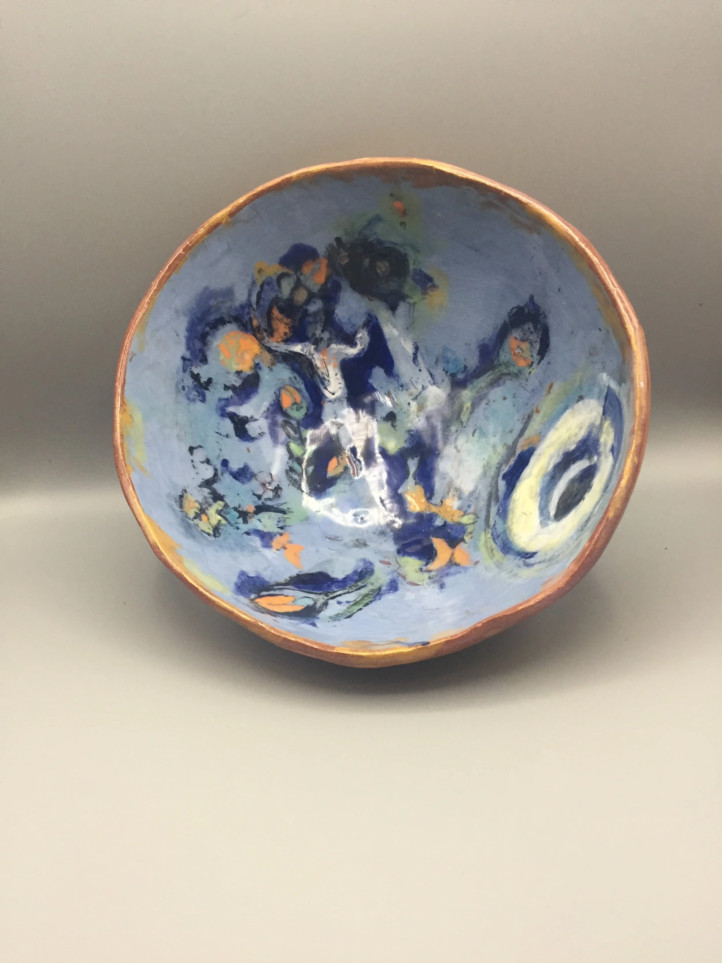 "Meher Baba Orchestrating" 2020's, Ceramic terracotta Clay handmade bowl 