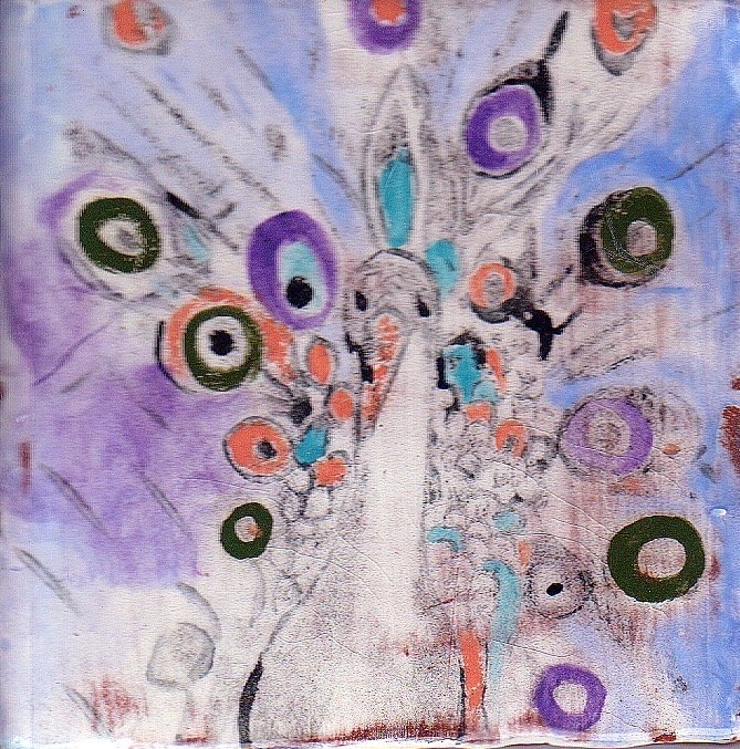 "Peacock Print Tile" (Date), (Medium)