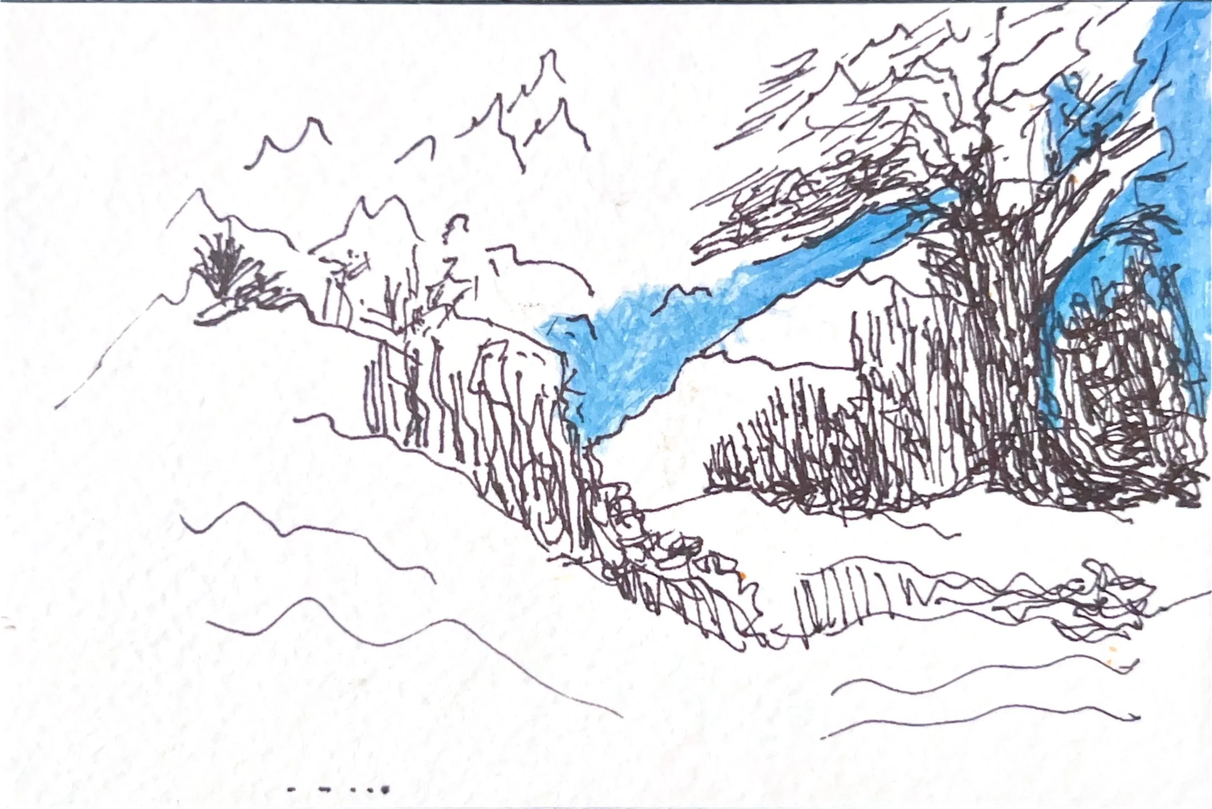 "Do Not Enter the Dunes" 2025, Pen on paper