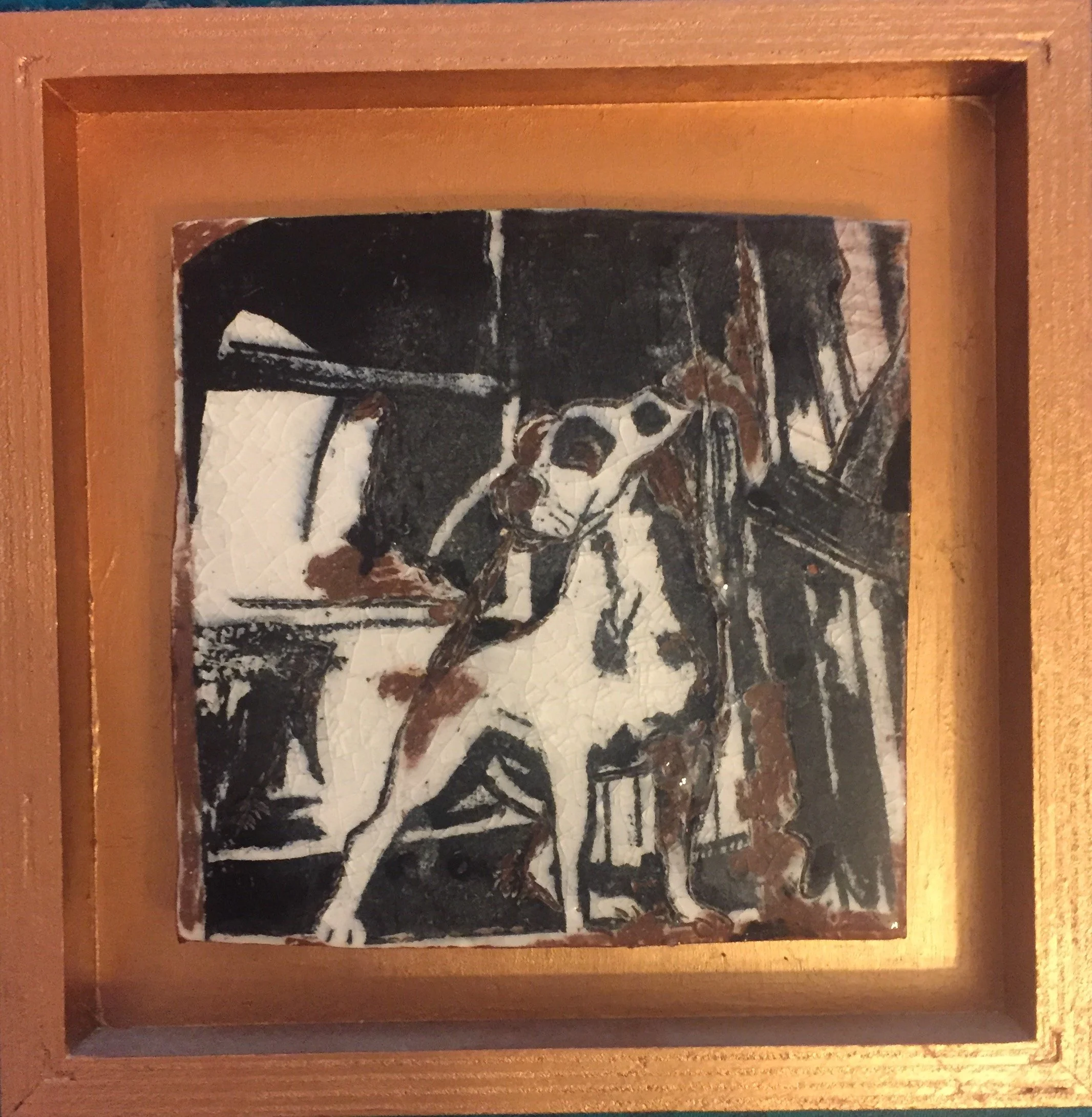 "Piglet On My Porch" 2000’s, Ceramic porcelain tile
