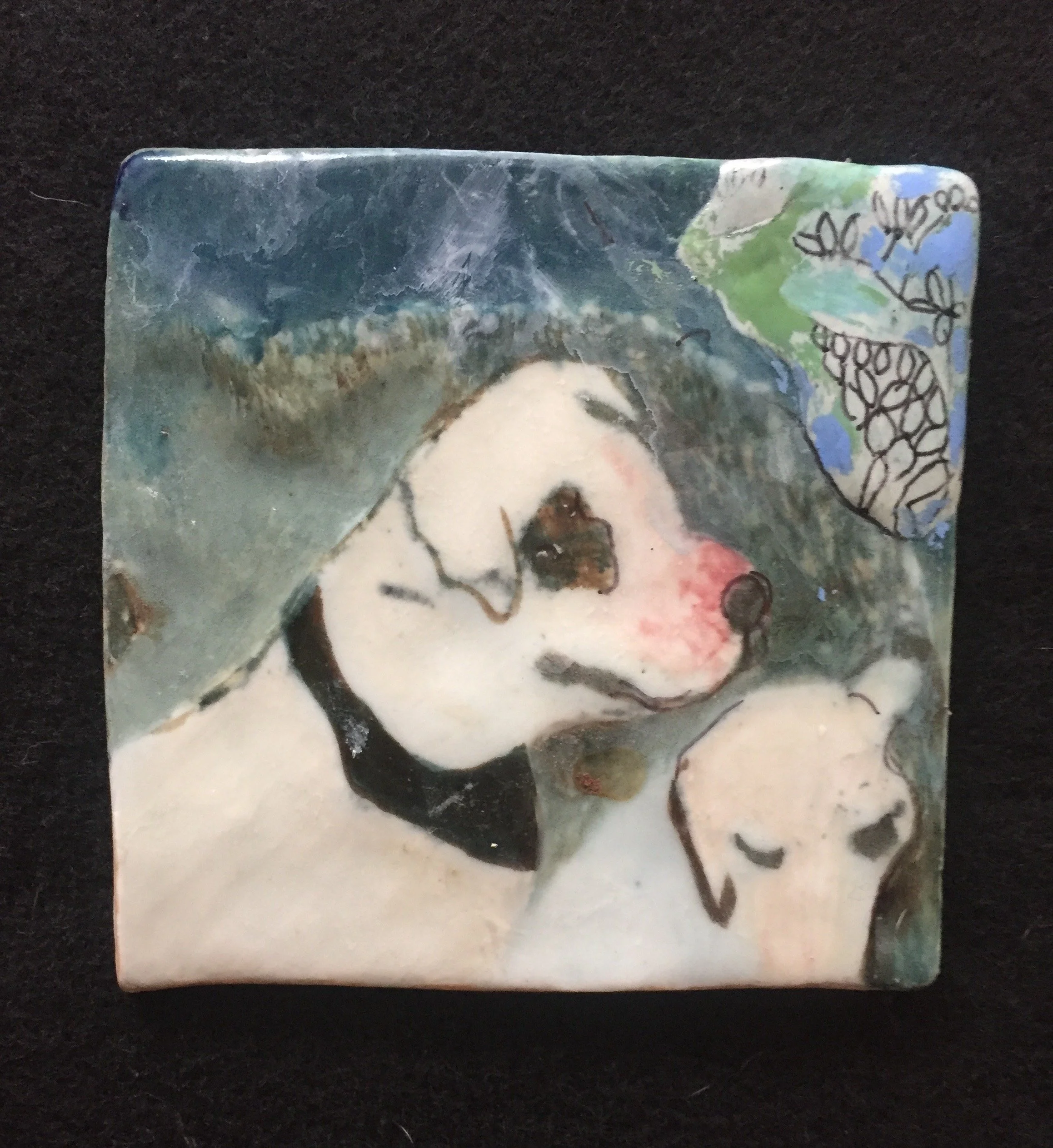 "Lucy and Betty" 2019, Ceramic porcelain handmade tiles
