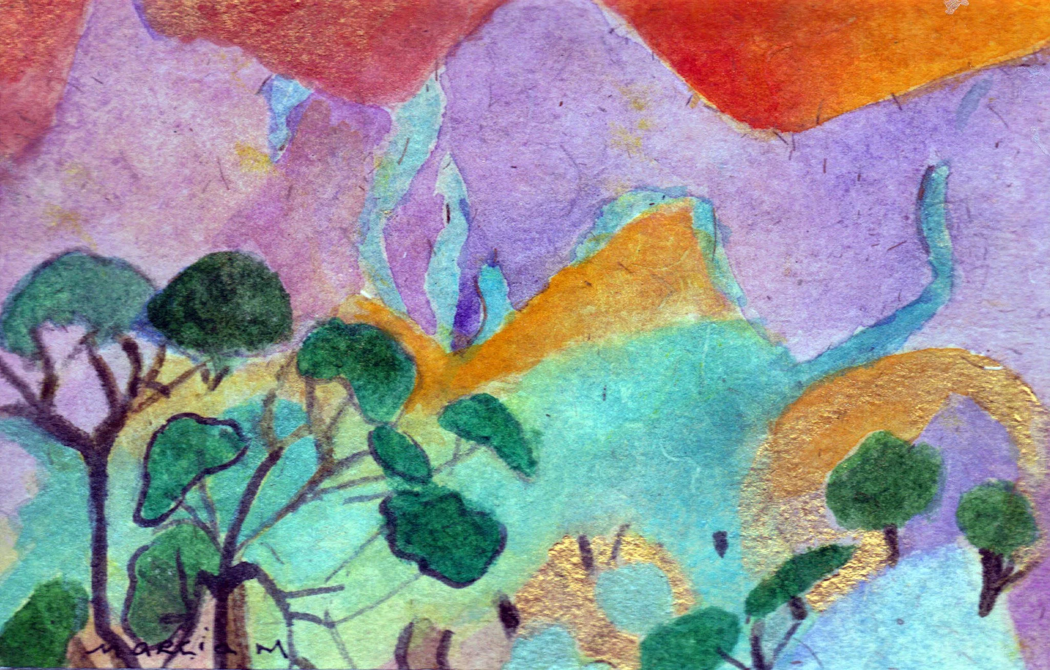 "A Special Place" 2017, Acrylic on handmade paper