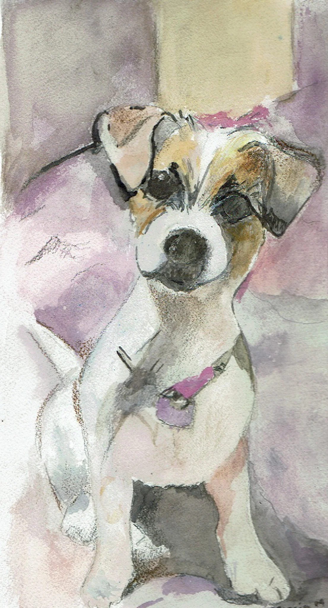 "Gidget Portrait" 2019, Watercolor on paper