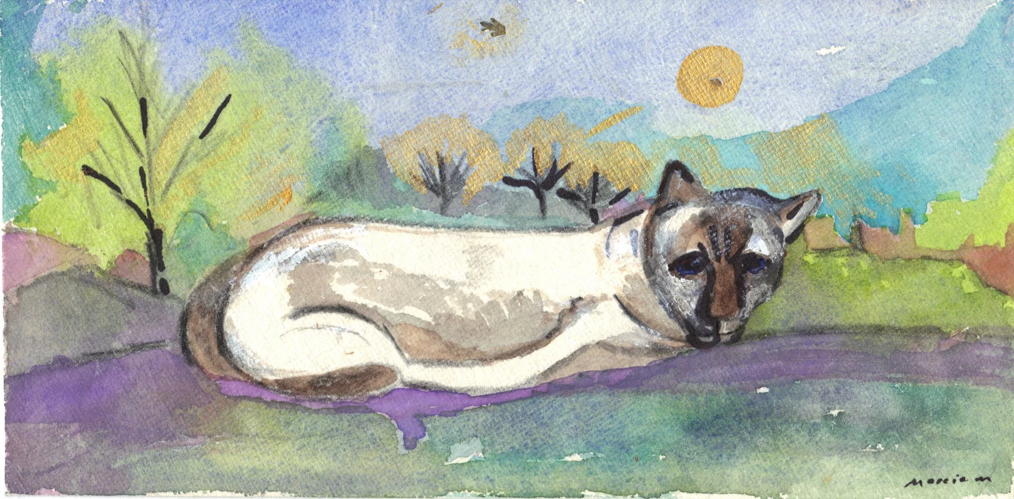 "Emily 3". 2010, Watercolor on envelope