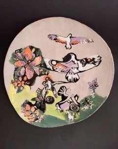 "Evolution & Transition"  2000’s, Ceramic porcelain platter with silk screened image