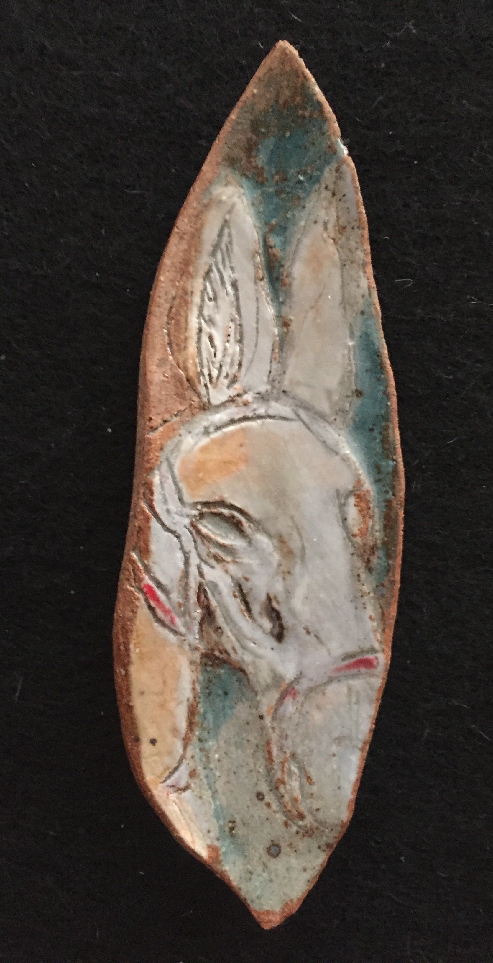 "Donkey Tile #4" 2020's, Porcelain handmade 