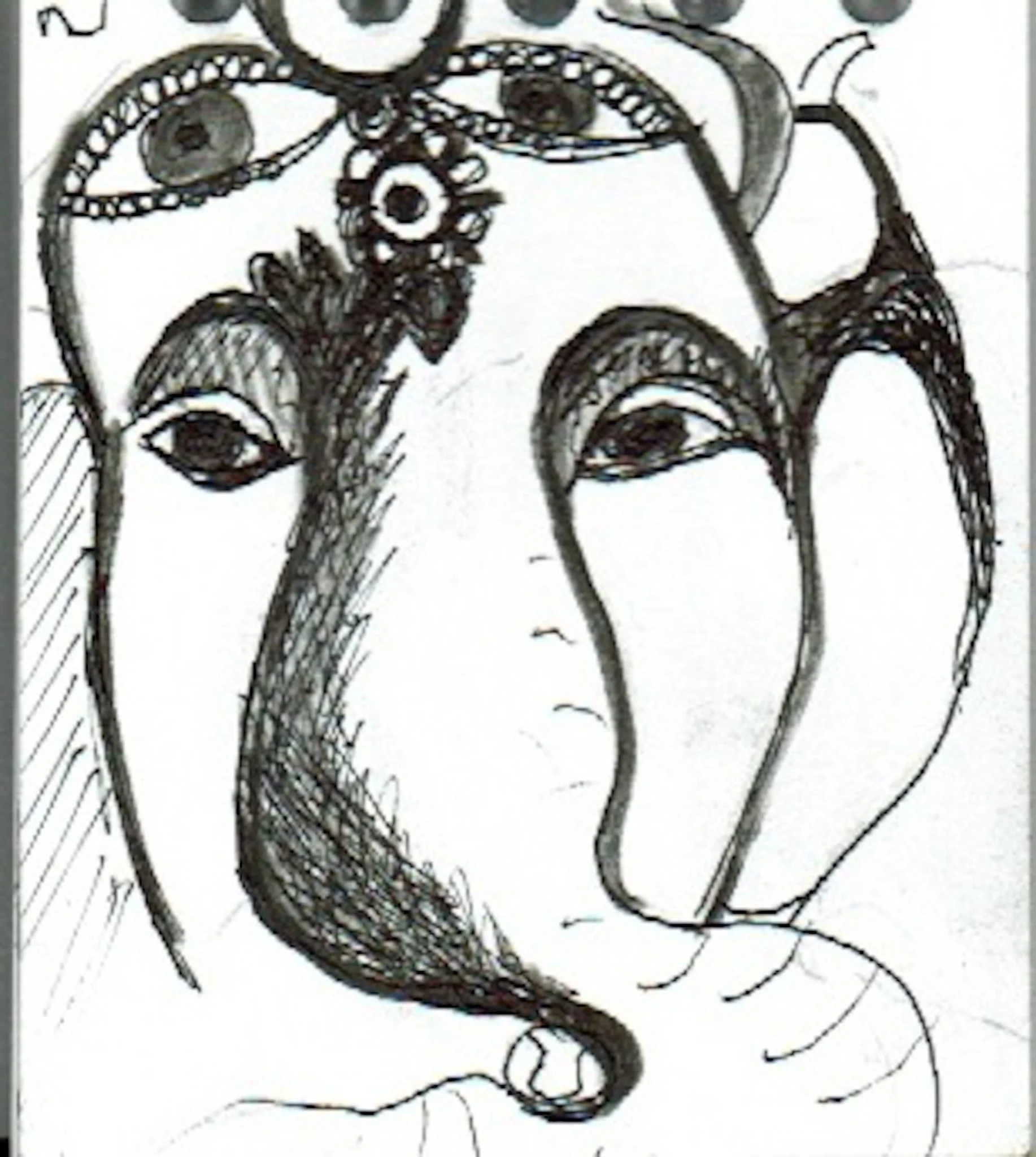 "Ganesha #2" 2019, Pen on paper