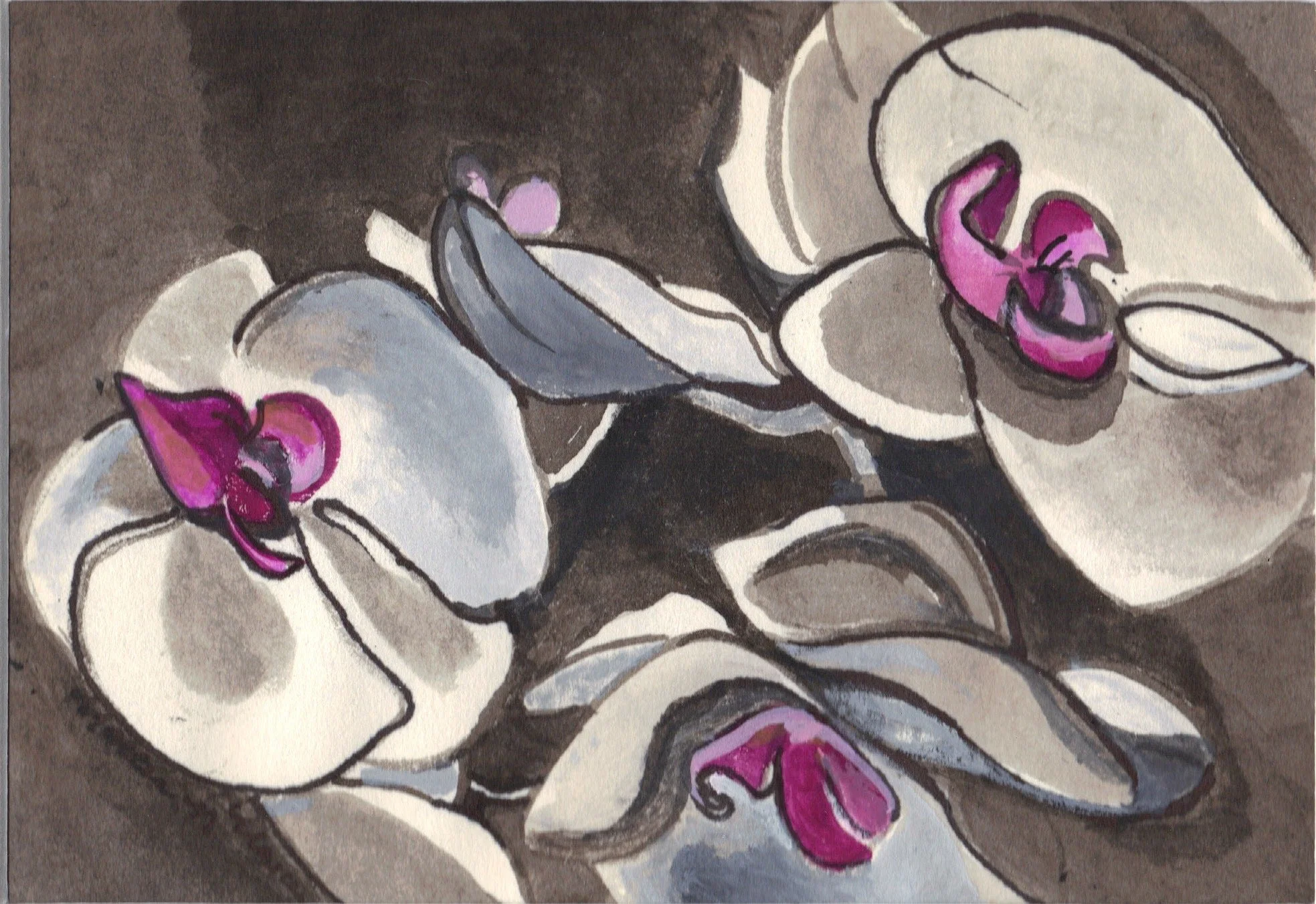 "Orchid" 2018, Watercolor on paper