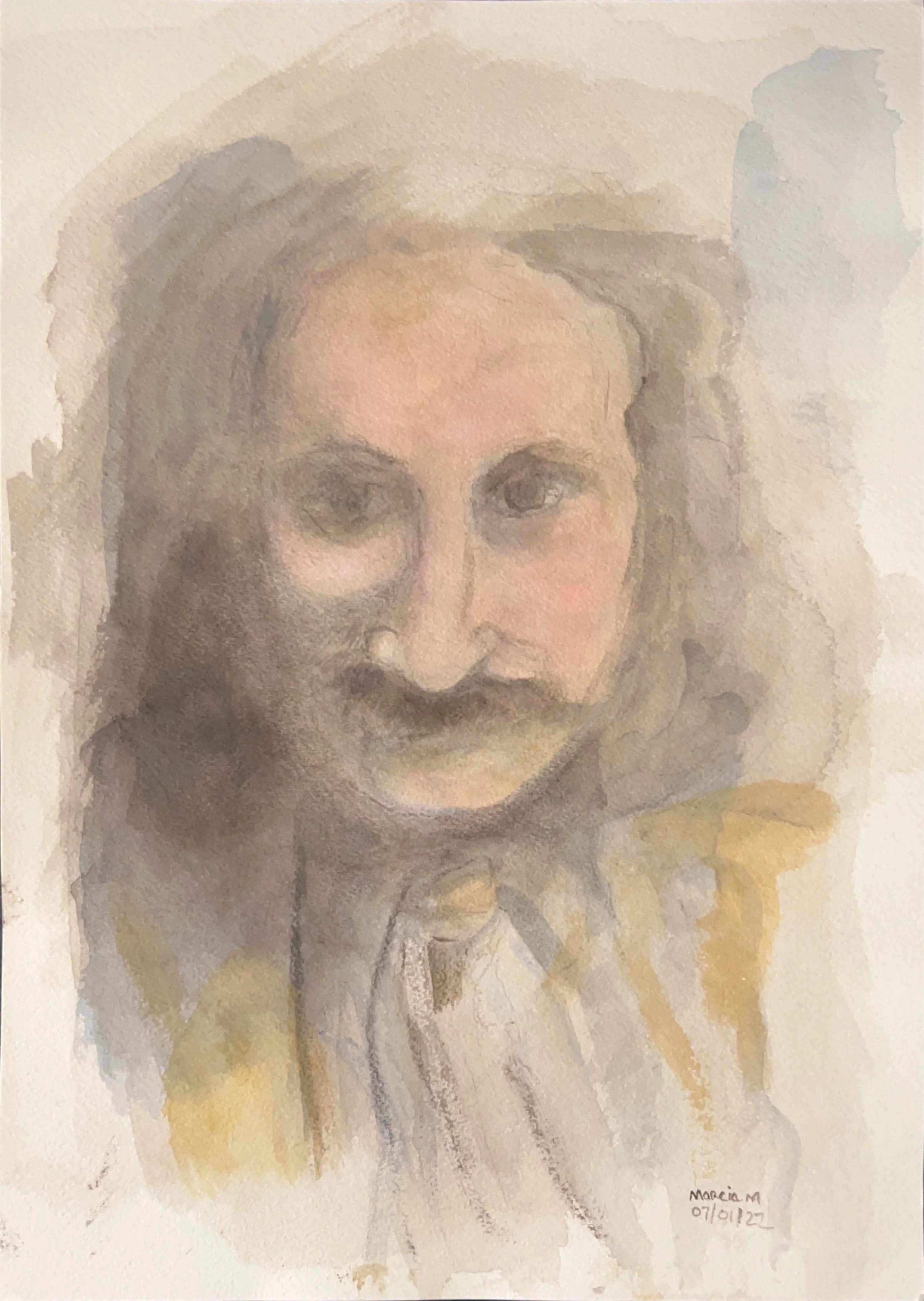 "Baba Within" 2021, Watercolor on paper