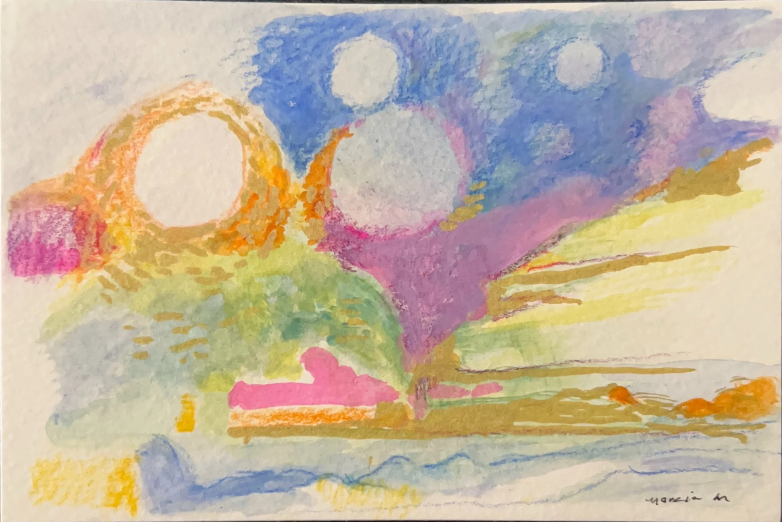 "Five Worlds" 2023, Watercolor on paper