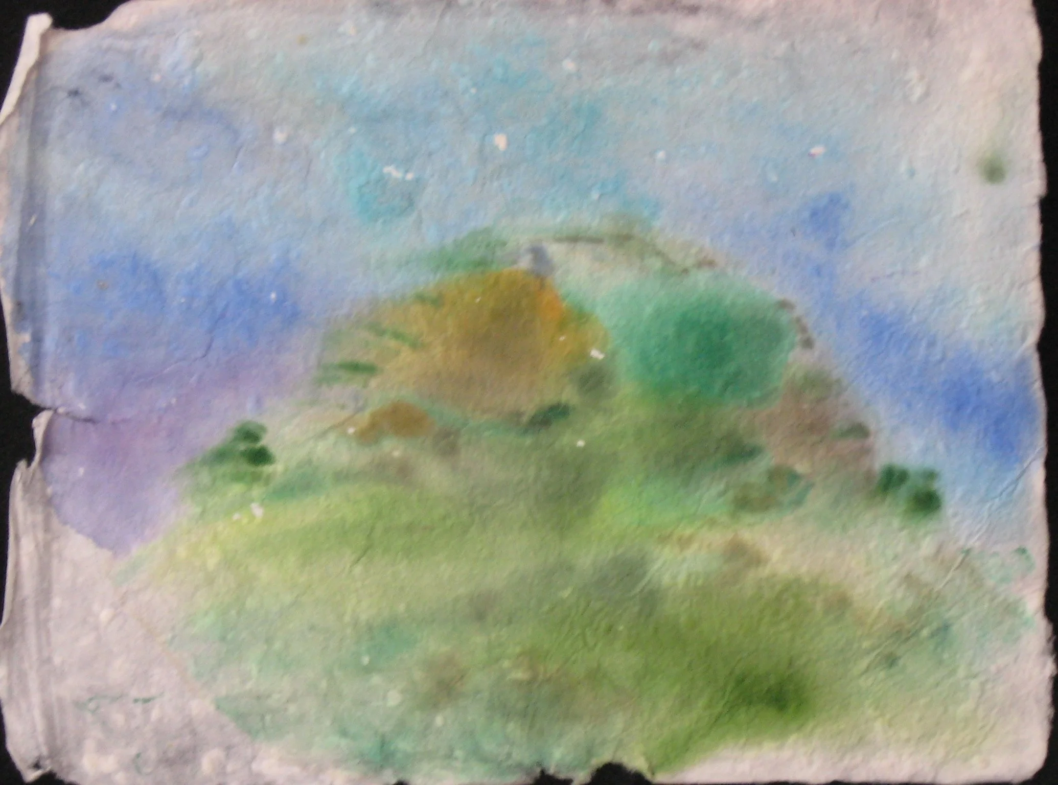 "Seclusion Hill" 2009, Watercolor on handmade paper