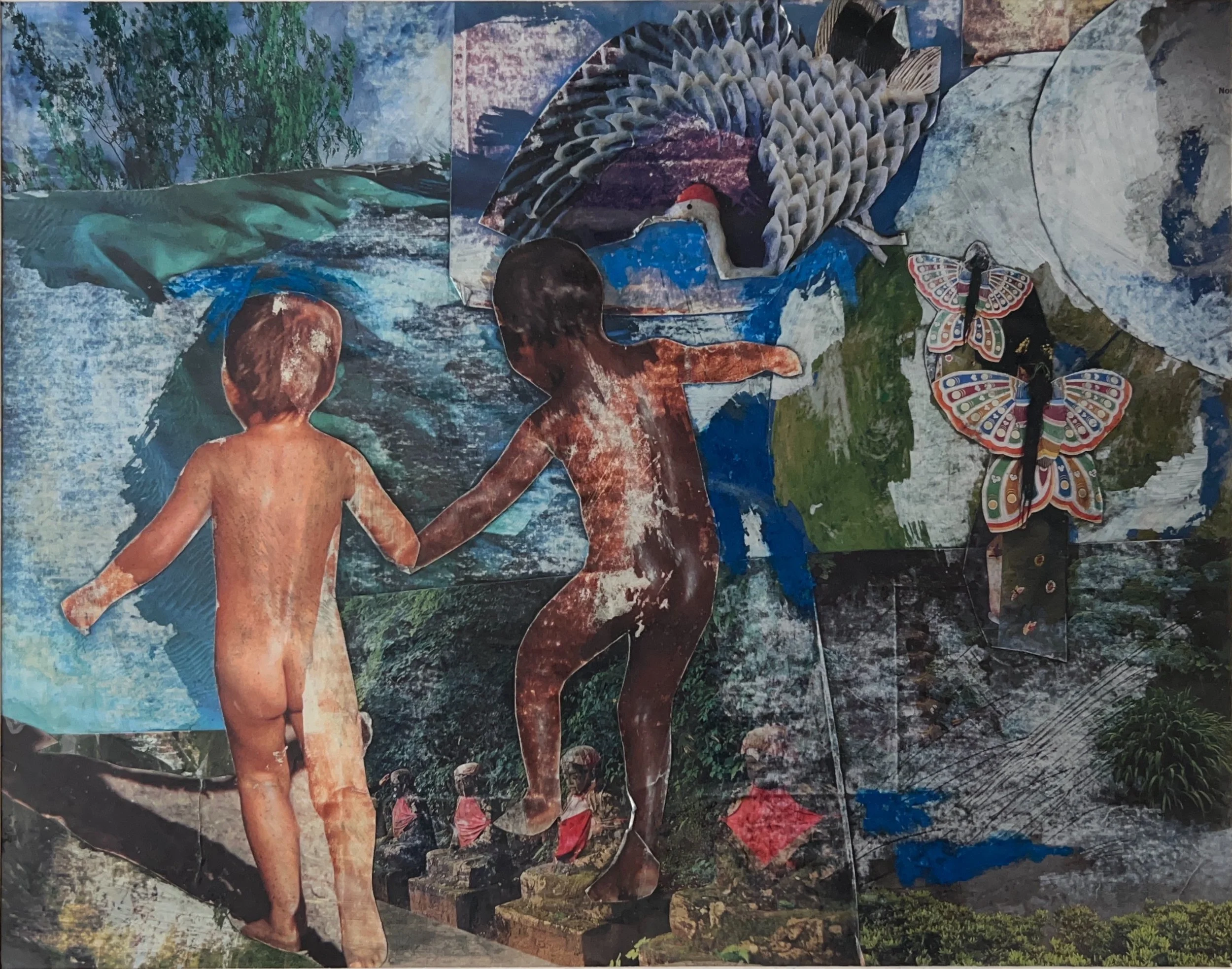 "Unity" 1990's, Collage & acrylic on paper