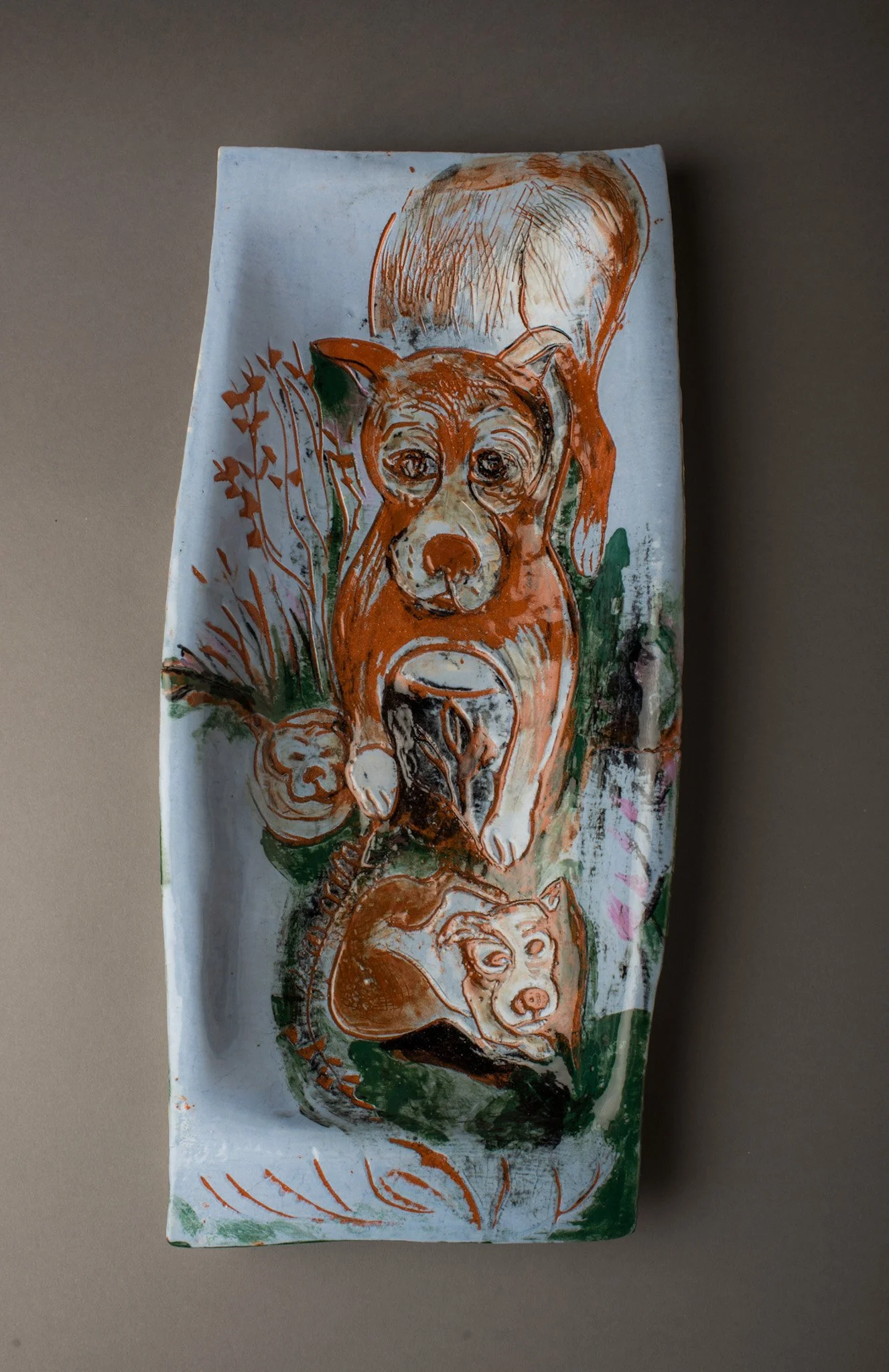 "Minnie & Lucy Together" 2000’s, Ceramic terracotta dish