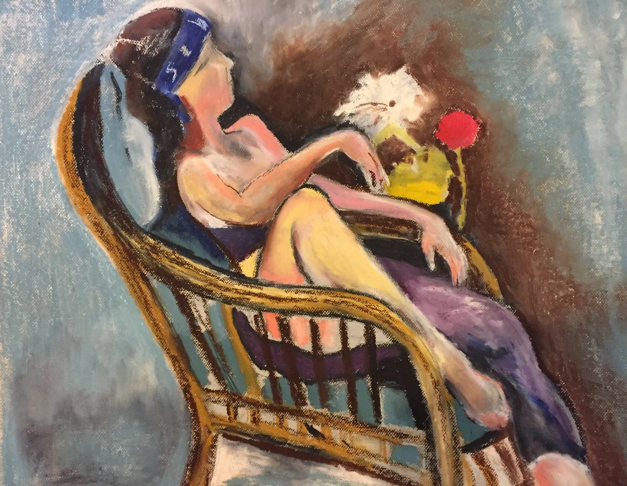 "Figure Study of Woman with Flowers" 1970's, Oil on canvas, School of Art Institute of Chicago