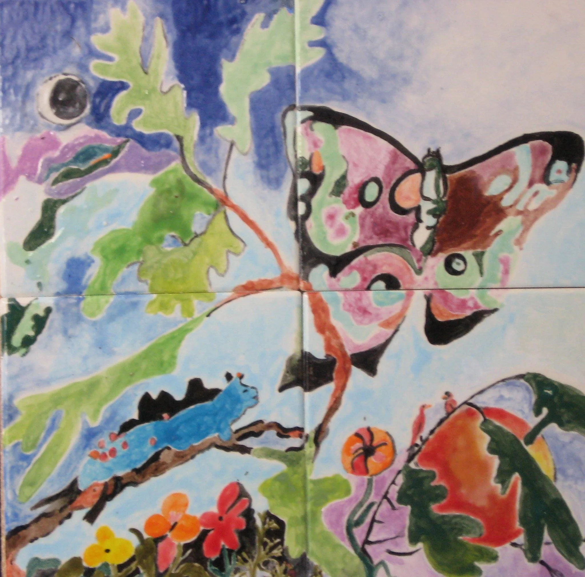 "Butterflies in Flight" 2000’s, Ceramic porcelain tile