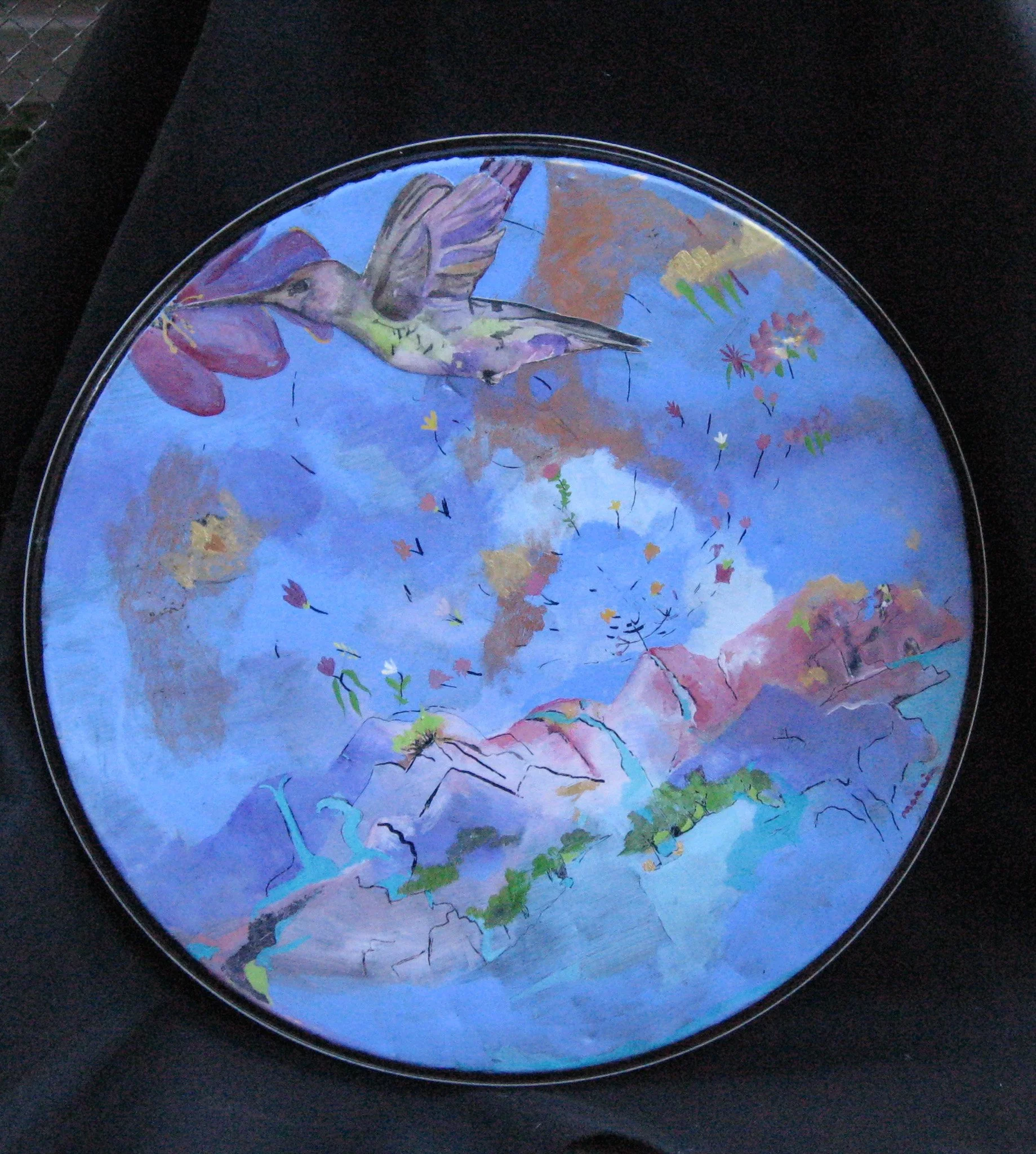 "The Drummer's Song" 2010, Acrylic on a drum