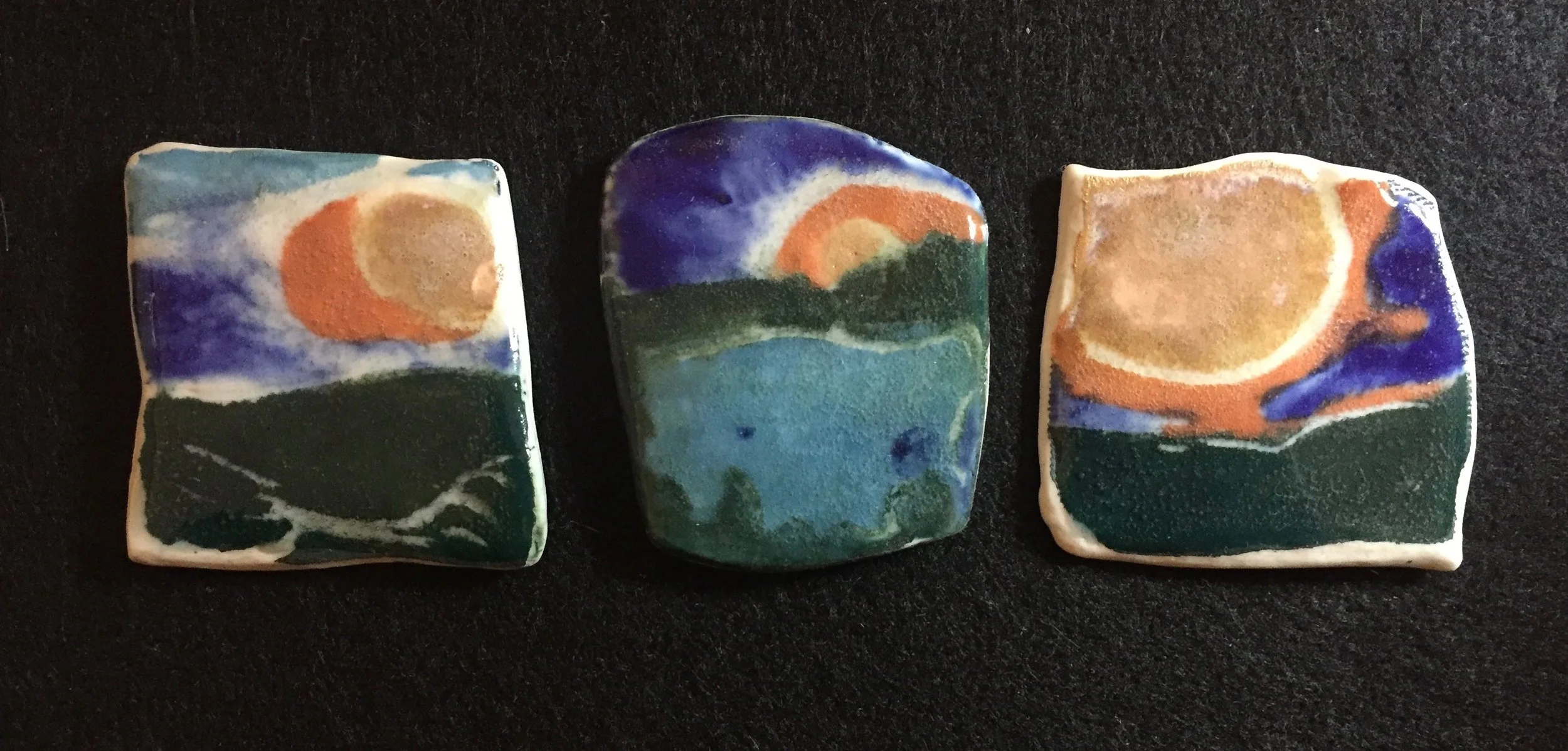 "Sun Rising Quickly" 2020's, Handmade porcelain tiles 